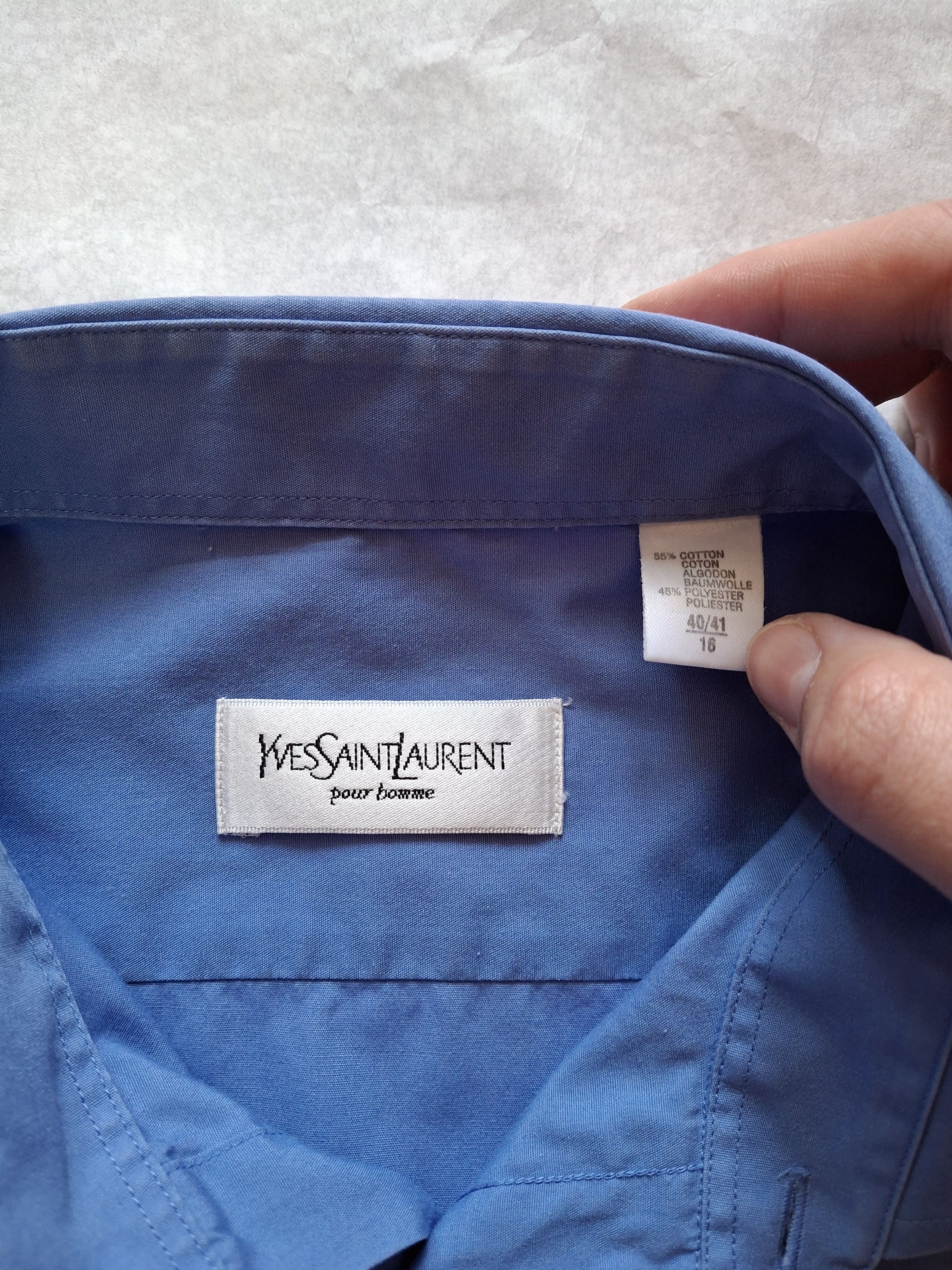 Yves Saint Laurent Yves Saint Laurent YSL Vintage Mens Long Sleeve Shirt Size US L / EU 52-54 / 3 - 4 Thumbnail