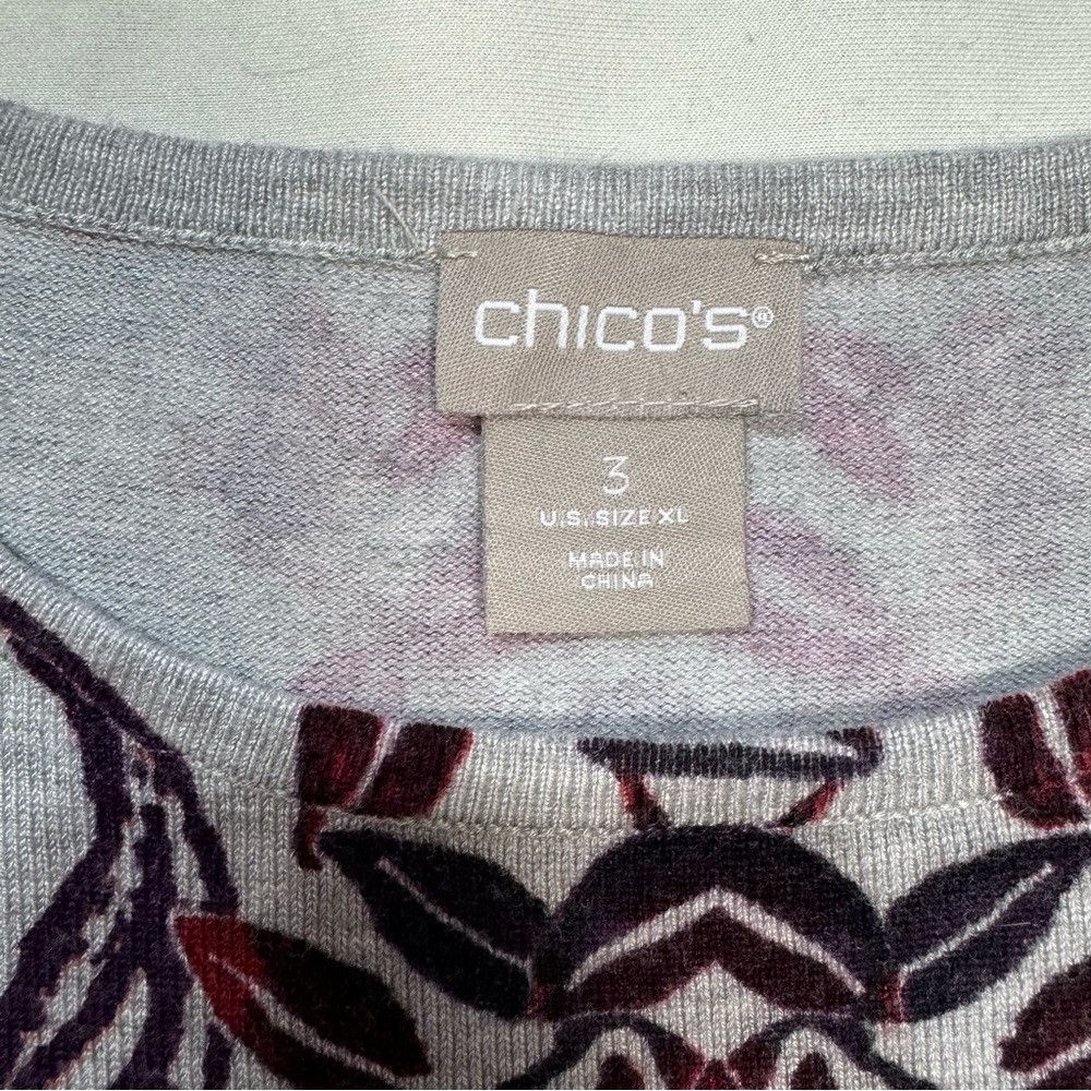 Chicos Chico's Scroll-Print Button-Sleeve Pullover Size 3 US XL Size XL / US 12-14 / IT 48-50 - 7 Thumbnail
