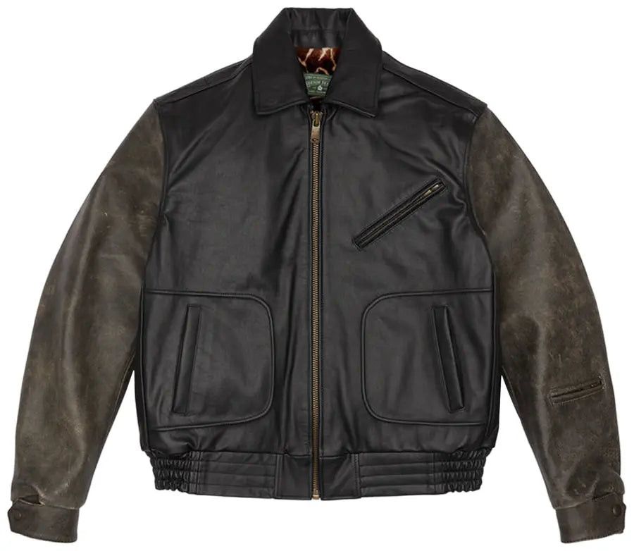 Leather Moto Jacket 'Multicolor'