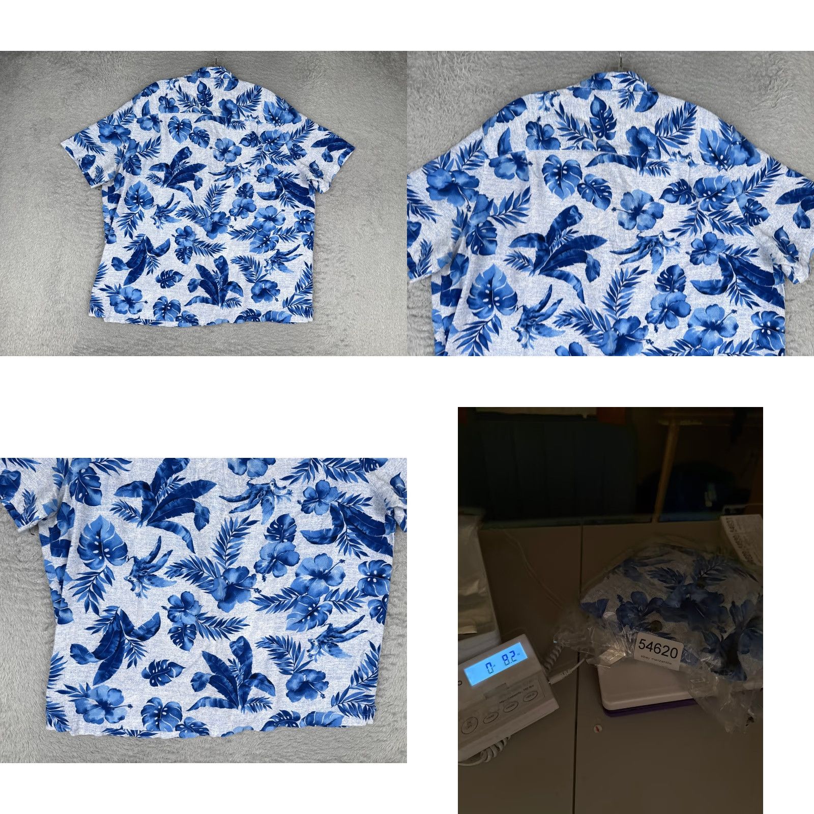 George George Shirt Men Extra Large Blue Floral Palm Leaf Hawaiian Pocket 100% Rayon Size US XL / EU 56 / 4 - 9 Thumbnail