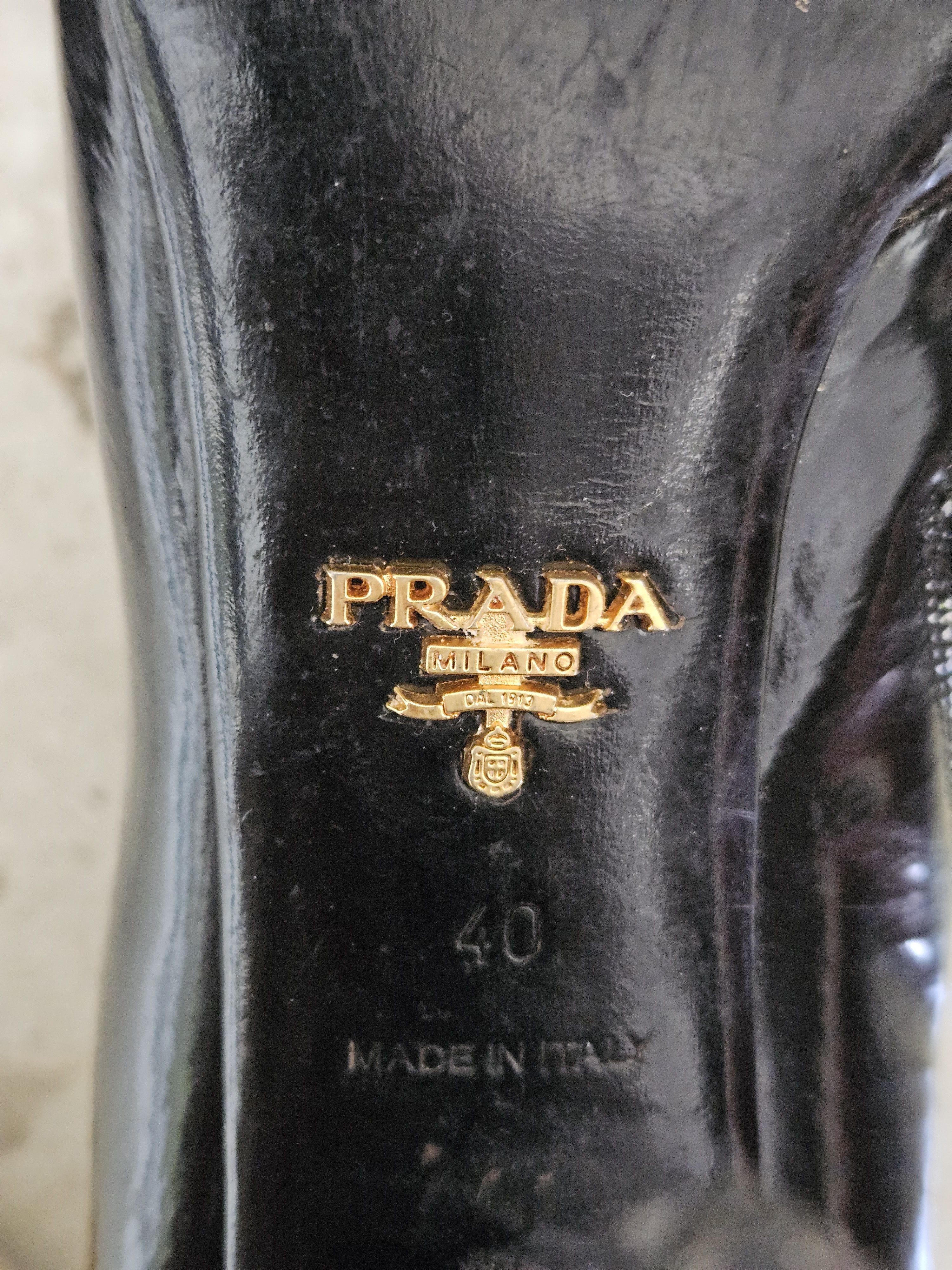 Prada Patent leather black zipped heels Prada Size US 10 / IT 40 - 3 Thumbnail