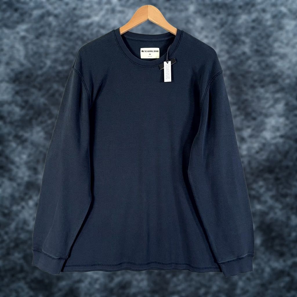 J Brand VINTAGE? No. The Normal Brand Waffle Knit Shirt Men 2XL Navy Long Sleeve Thermal Crewneck Size US XXL / EU 58 / 5 - 1 Thumbnail