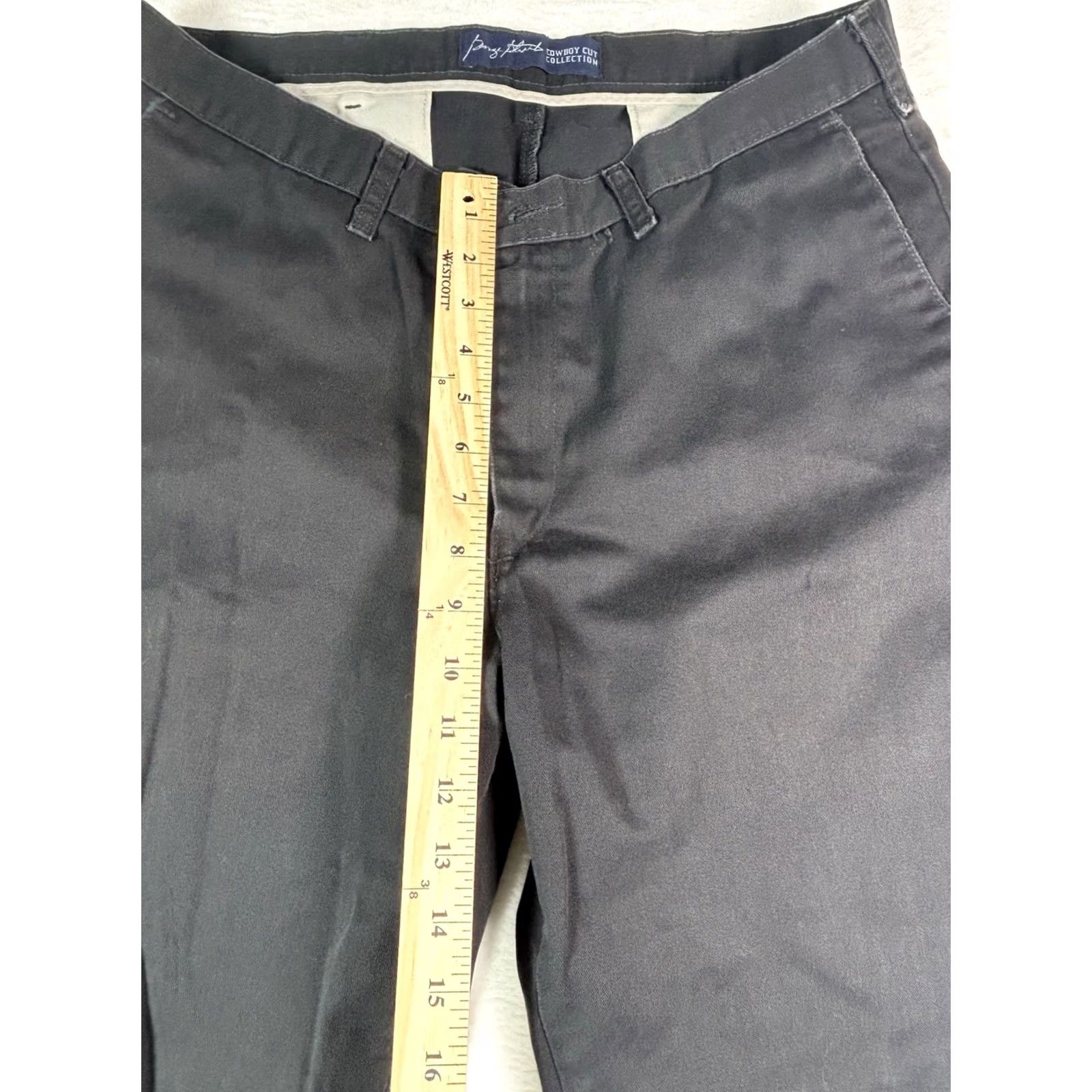 Wrangler Wrangler George Strait Cowboy Cut Collection Black Pants 35x32 Mens Regular Jeans Cotton Denim Flat Front Zip Pocket Size US 35 - 3 Thumbnail