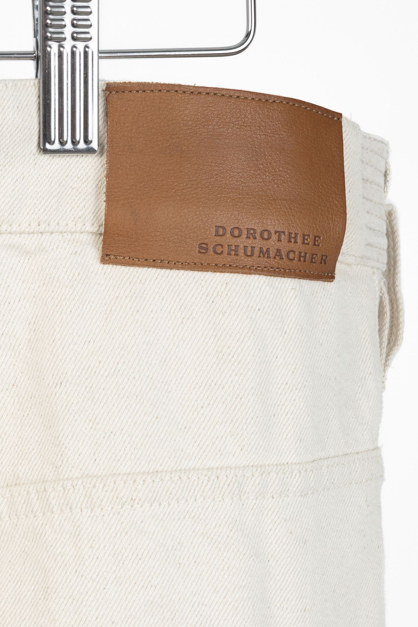 DOROTHEE SCHUMACHER Dorothee Schumacher Cream Cotton Wide-Leg Jeans Size 38" / US 16 / IT 52 - 7 Thumbnail