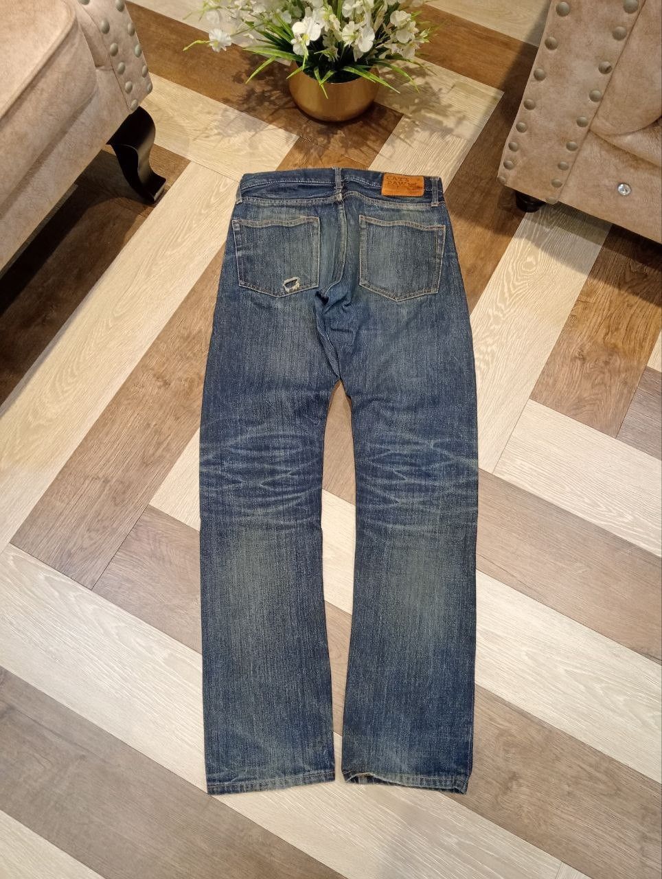 Toyo Enterprises CAT'S PAW TOYO ENTERPRISE BLUE DENIM SELVEDGE PANTS Size US 29 - 9 Thumbnail