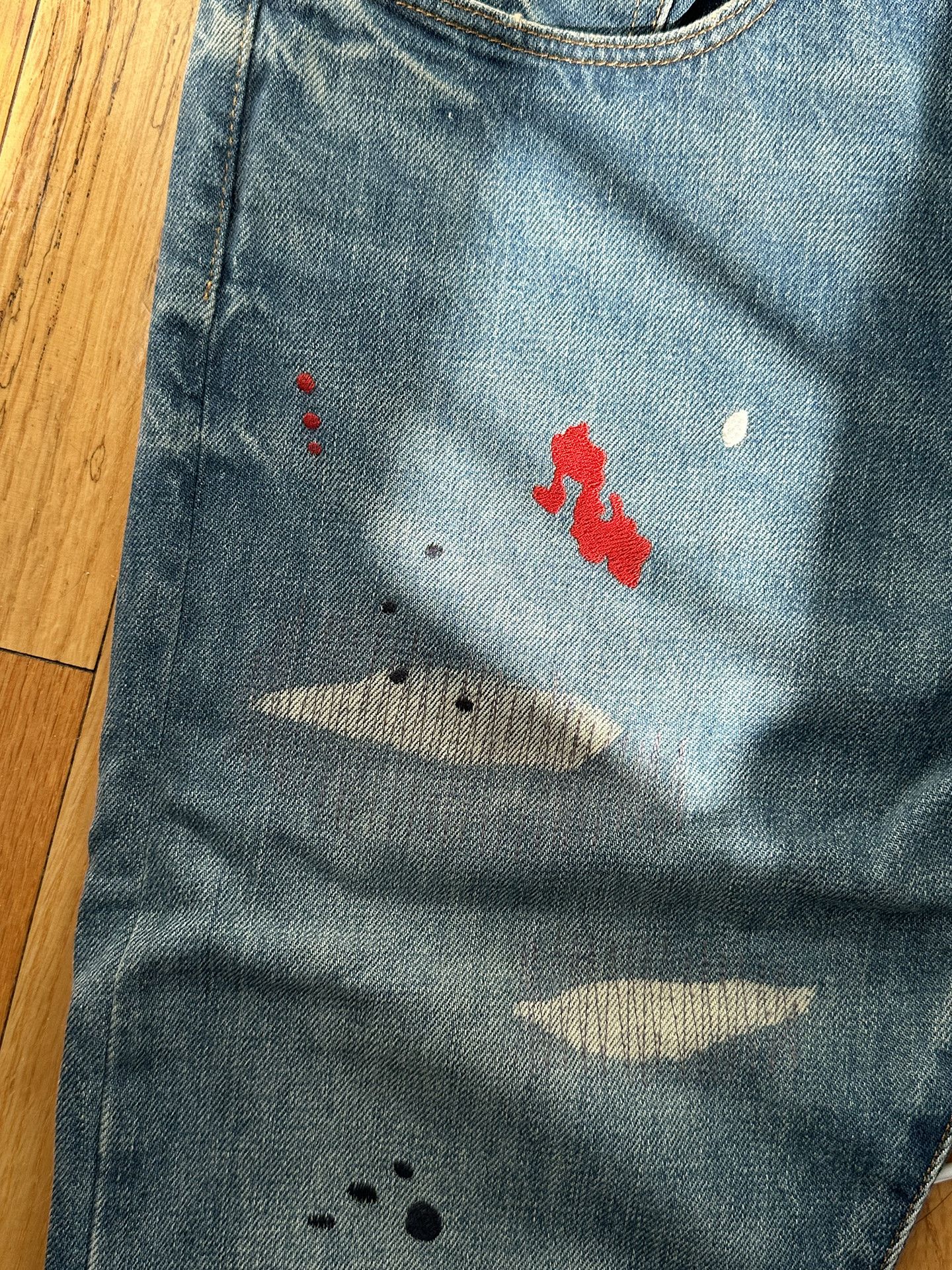 Paul Smith Paul Smith Denim Paint Splatter Embroidery *Rare* Size US 32 / EU 48 - 2 Thumbnail