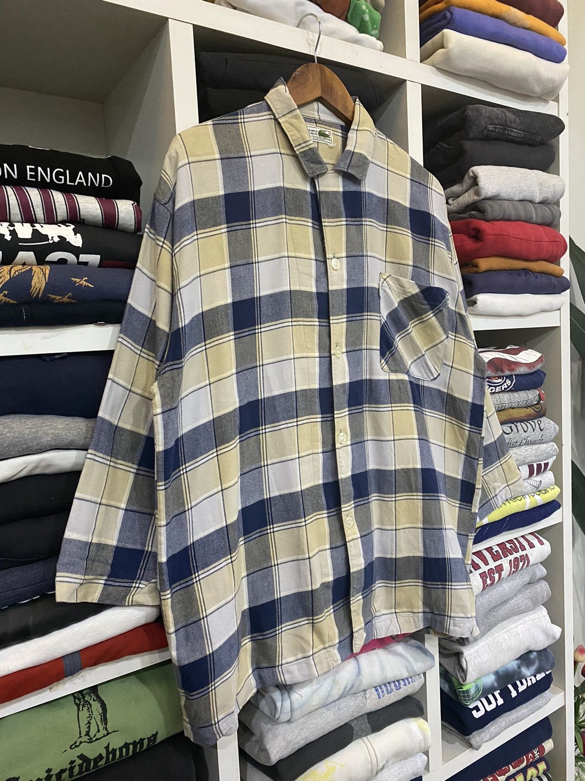 Flannel × Lacoste × Vintage Vintage Chemise Lacoste Nightwear Size US L / EU 52-54 / 3 - 4 Thumbnail