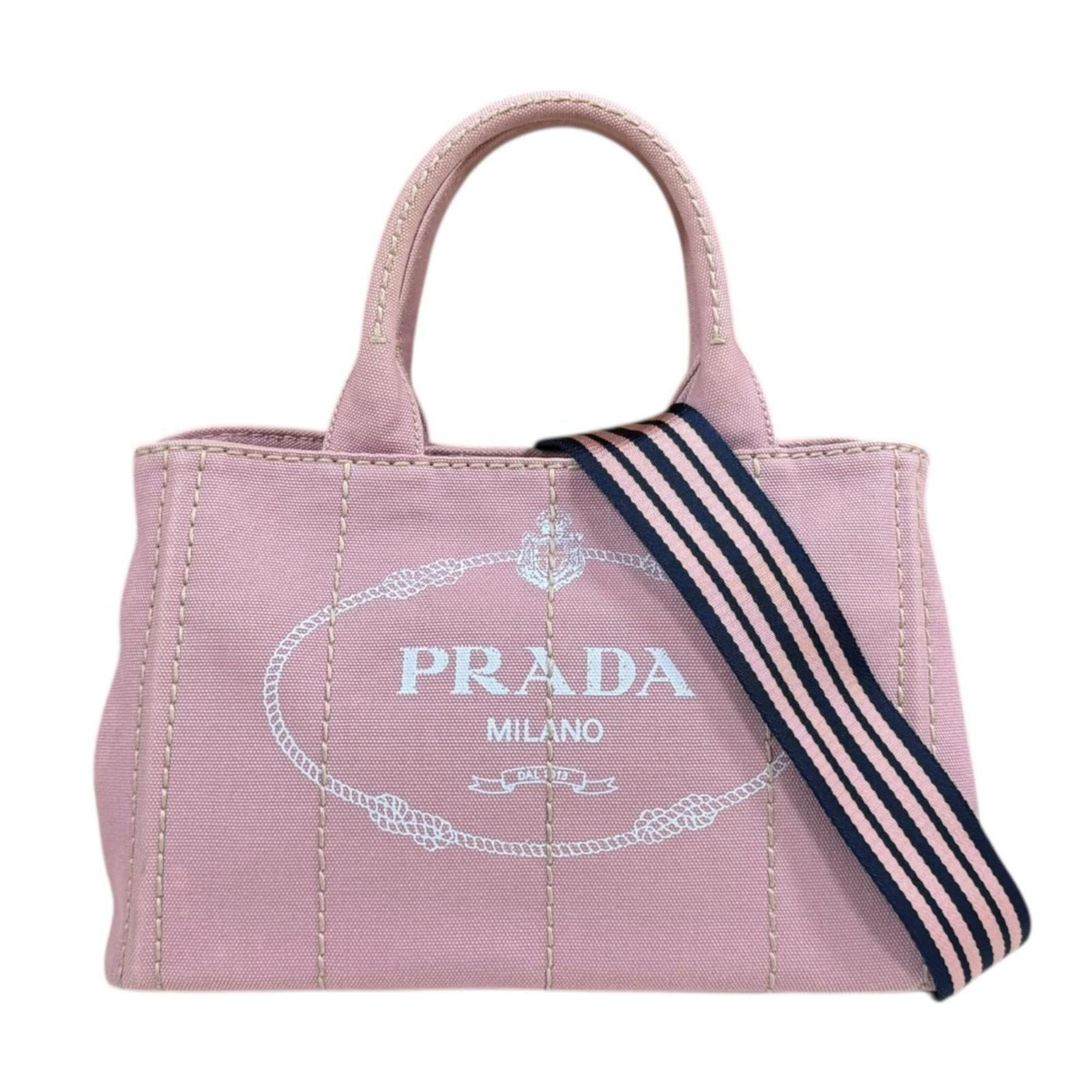 Prada Pre-owned Prada Canapa Tote SS Shoulder Bag, Canvas 1BG439, Pink, Women's, 2-Way Size ONE SIZE - 1 Thumbnail
