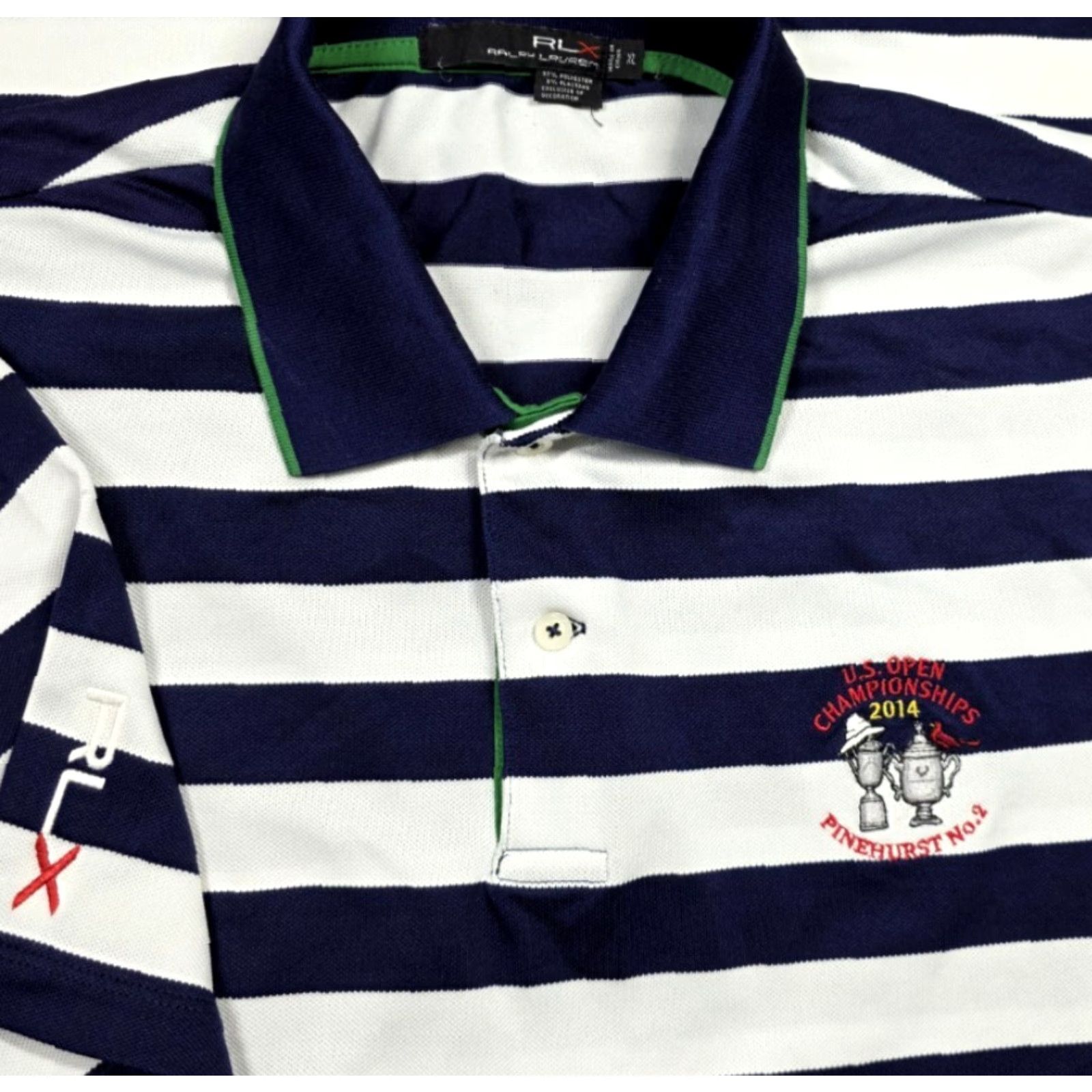Ralph Lauren Ralph Lauren RLX Polo Golf Shirt Mens XL Blue White Stripe RLX Pinehurst US Open Patch Size US XL / EU 56 / 4 - 2 Thumbnail