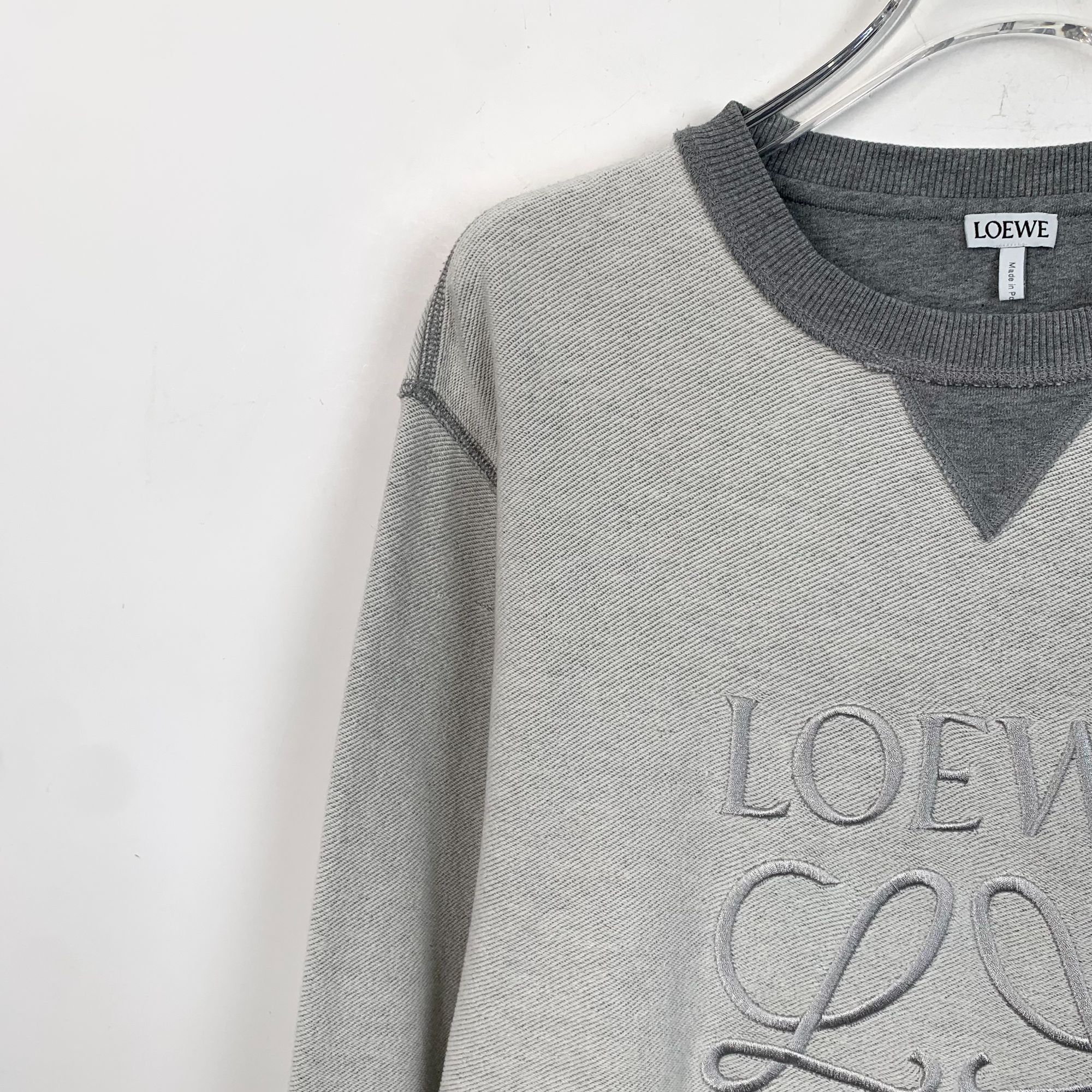Loewe Loewe Gray Embroidered Logo Crewneck Sweatshirt S Size S / US 4 / IT 40 - 3 Thumbnail