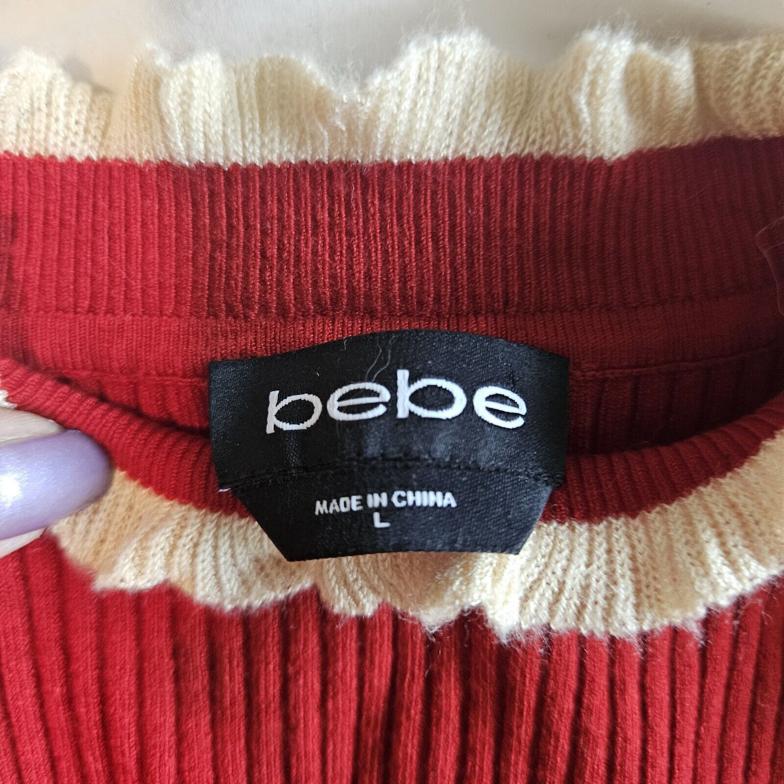 Bebe BEBE RED Body Con DRESS Christmas Holiday Large Warm Buttons Size L / US 10 / IT 46 - 5 Thumbnail