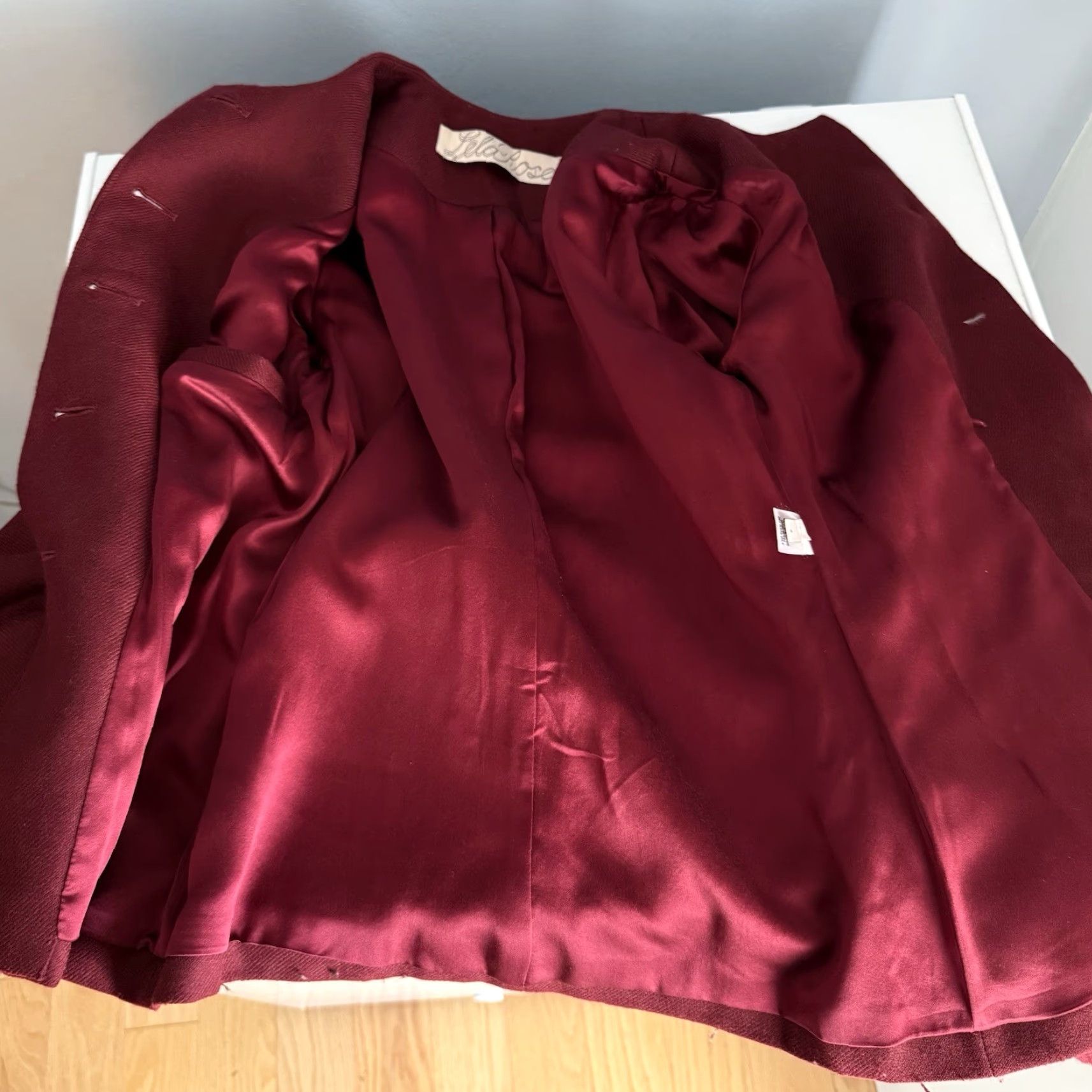 Lela Rose Lela Rose Wool Belted Jacket Blazer Maroon Burgundy Size 4 Size S / US 4 / IT 40 - 6 Thumbnail