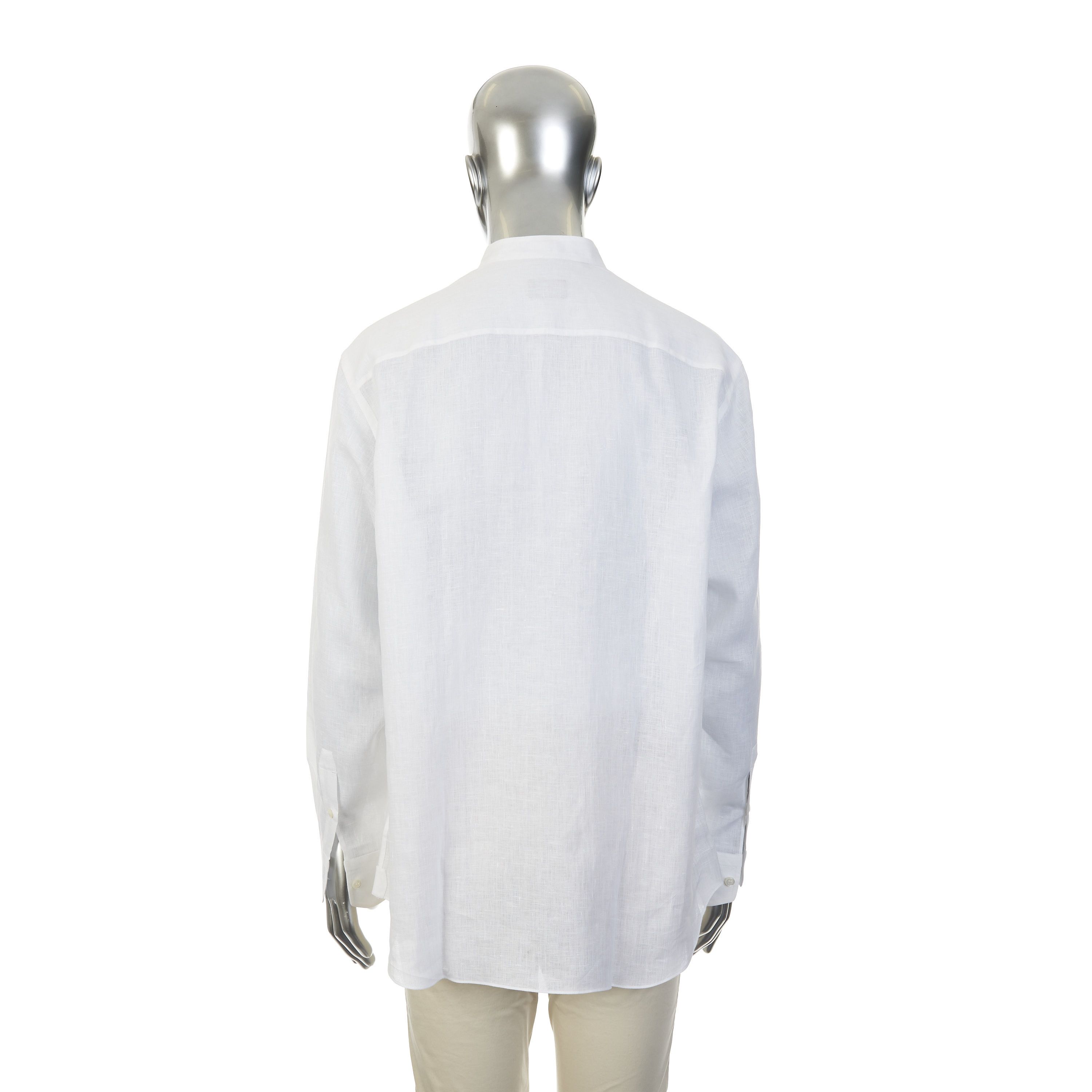 Brioni White Linen Shirt Size US XL / EU 56 / 4 - 7 Thumbnail