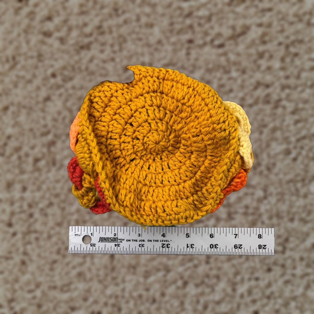 Vintage Handmade Beanie Toque Orange Adult One Size Knit Crochet Acrylic Ski Hat/Cap Unisex Beanie ; Size ONE SIZE - 1 Thumbnail