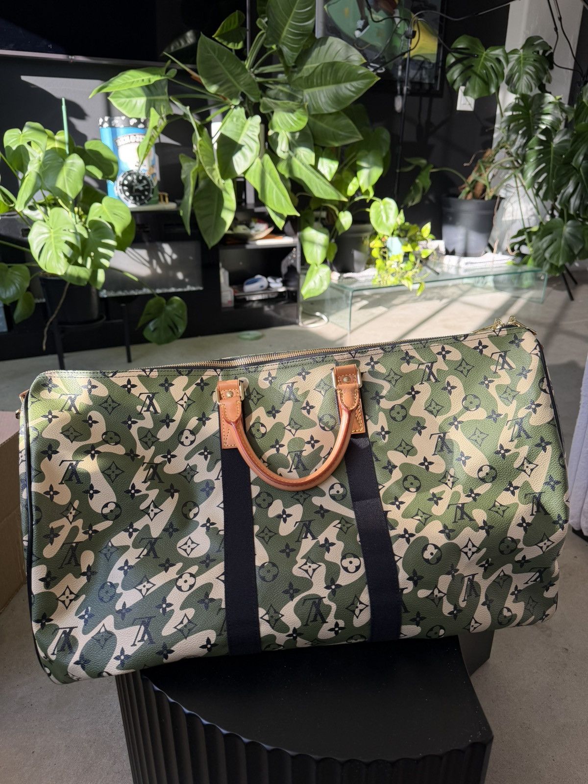 Louis Vuitton × Takashi Murakami Louis Vuitton Camo Murakami Keepall 55 Size ONE SIZE - 2 Thumbnail