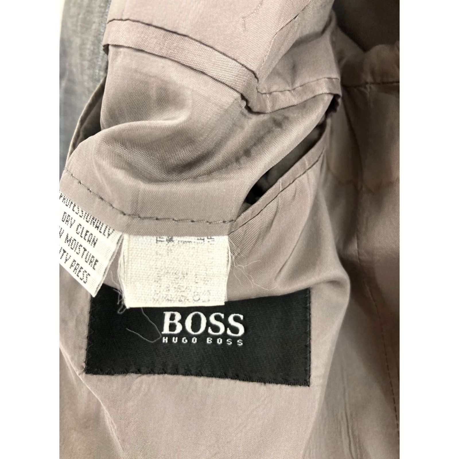 Hugo Boss HUGO BOSS Blazer Mens 38 R Gray Striped Wool 2 Piece Notch Lapel 3-Button Front Jacket Coat Vintage: No Size 38R - 5 Thumbnail