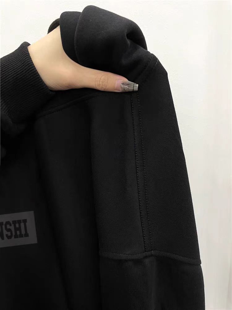 Designer × Japanese Brand Vintage Letter Print Thickened Loose Hooded Sweatshirt Size US L / EU 52-54 / 3 - 3 Thumbnail