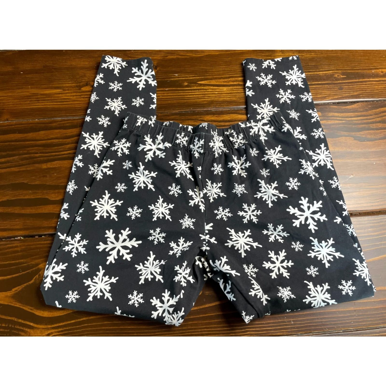 Vintage No Boundaries Pants Women's Large Snowflakes Christmas Winter Leggings Size 42" / US 20 - 2 Thumbnail