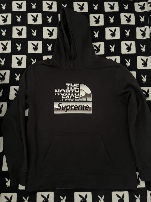 Supreme The North Face Metallic Logo Hooded Sweatshirt Black