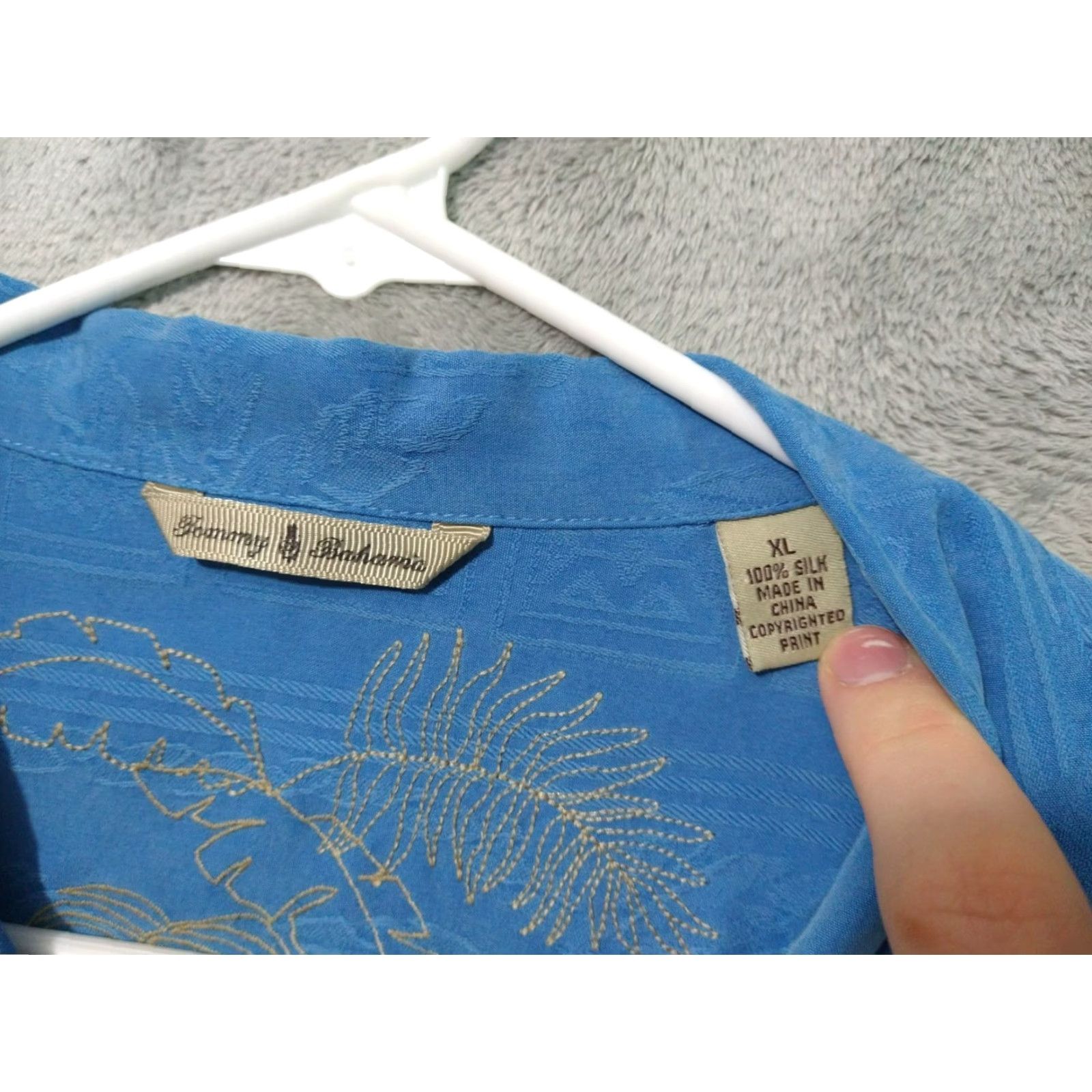 Tommy Bahama Tommy Bahama Shirt Mens 2XL Blue Silk Hawaiian Short Sleeve Button-Up Textured Shirt Size US XXL / EU 58 / 5 - 5 Thumbnail
