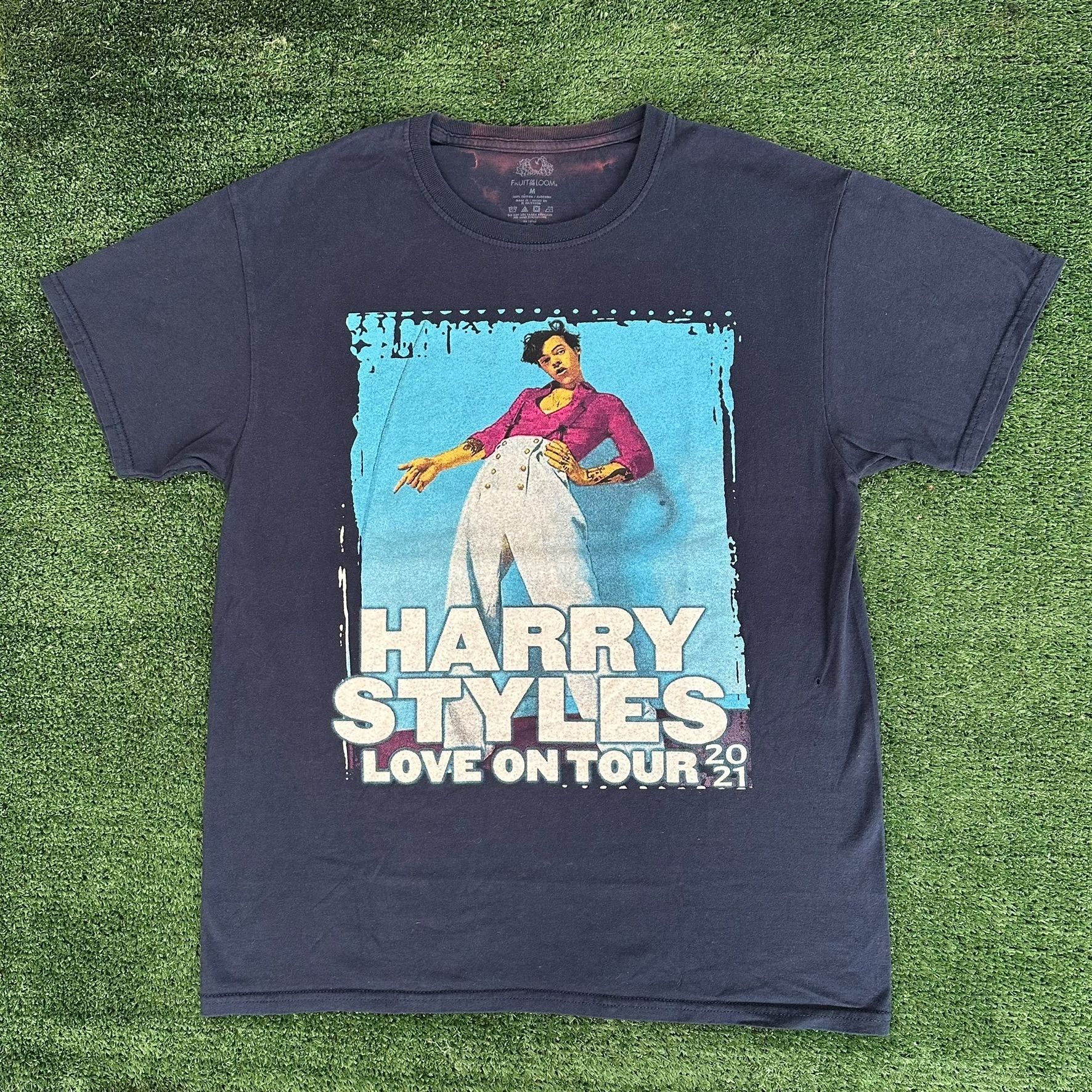 Fruit Of The Loom Harry Styles Love on Tour 2021 T-Shirt Fine Line Navy M Pop Size US M / EU 48-50 / 2 - 1 Thumbnail