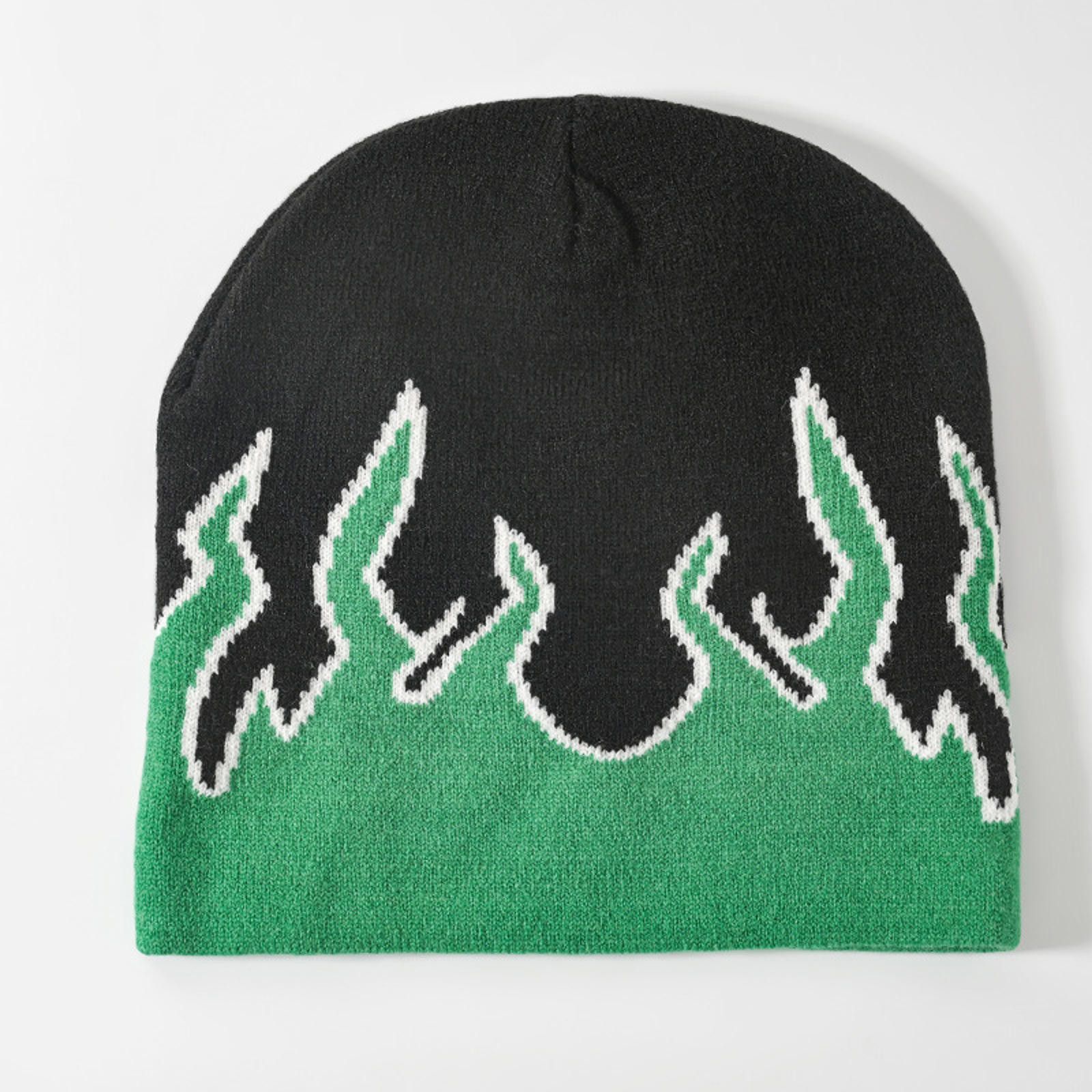 Japanese Brand Flame Graphic Beanie Hat Size ONE SIZE - 1 Thumbnail