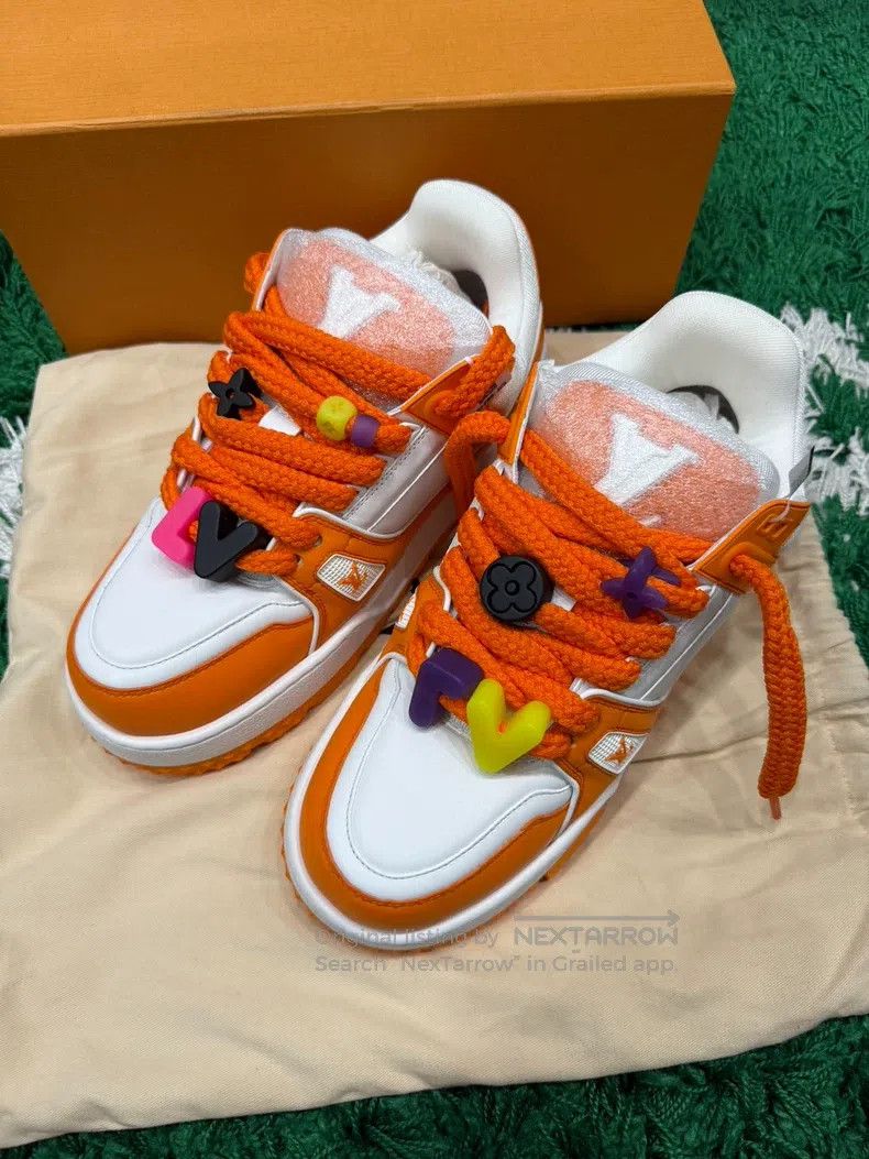 Louis Vuitton Louis Vuitton Trainer Maxi White Orange Fat Ding shoes Size US 8.5 / EU 41-42 - 2 Thumbnail