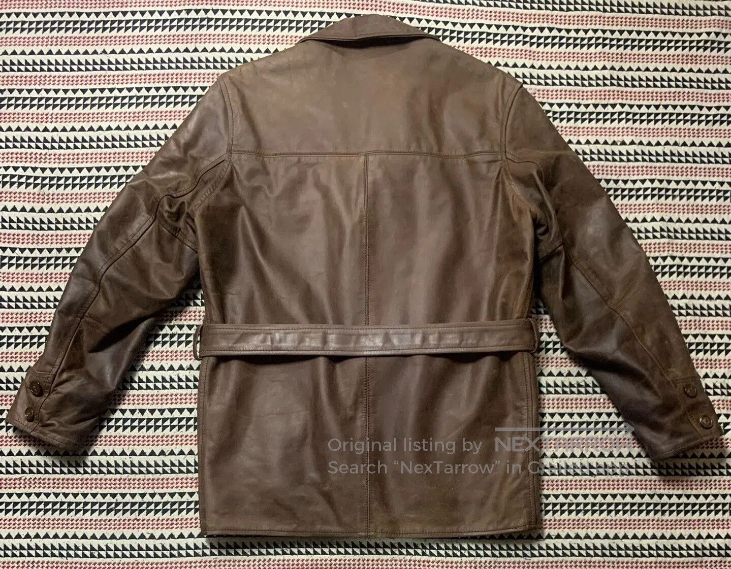Aero Leathers brown leather AERO coat with belt. Size US M / EU 48-50 / 2 - 3 Thumbnail