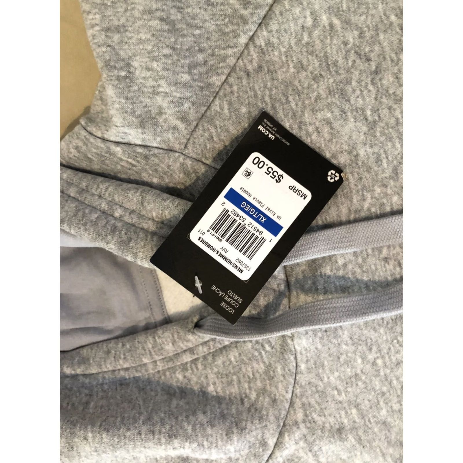 Under Armour Mens Under Armour Hoodie Sweater XL Grey Gray Cotton New Size US XL / EU 56 / 4 - 4 Thumbnail