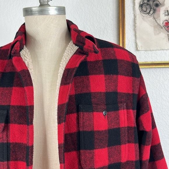 Polo Ralph Lauren Polo by Ralph Lauren Fleece Lined Plaid Wool Sherpa Overshir Size US L / EU 52-54 / 3 - 4 Thumbnail