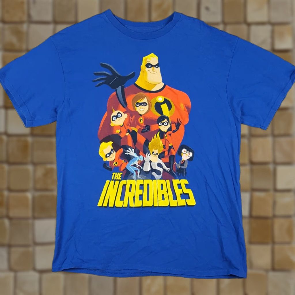 Disney VINTAGE The Incredibles 2 Animated Movie Promo T-Shirt Shirt Men M Blue Cotton Embroidered Logo 90s Retro Disney T Shirt Mens Size US M / EU 48-50 / 2 - 1 Thumbnail