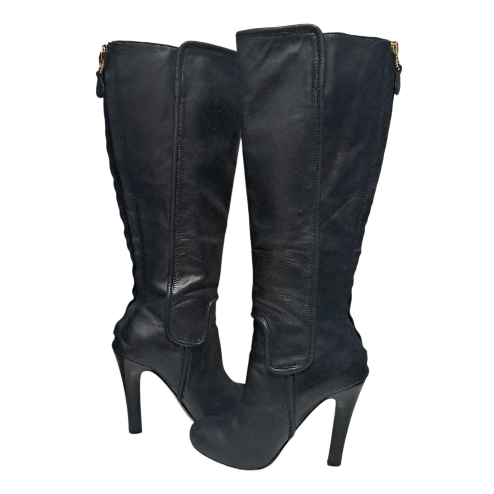 Diane von Furstenberg Diane Von Fursternberg Boho Chic Goth Leather Knee High Heel Size US 7 / IT 37 - 5 Thumbnail