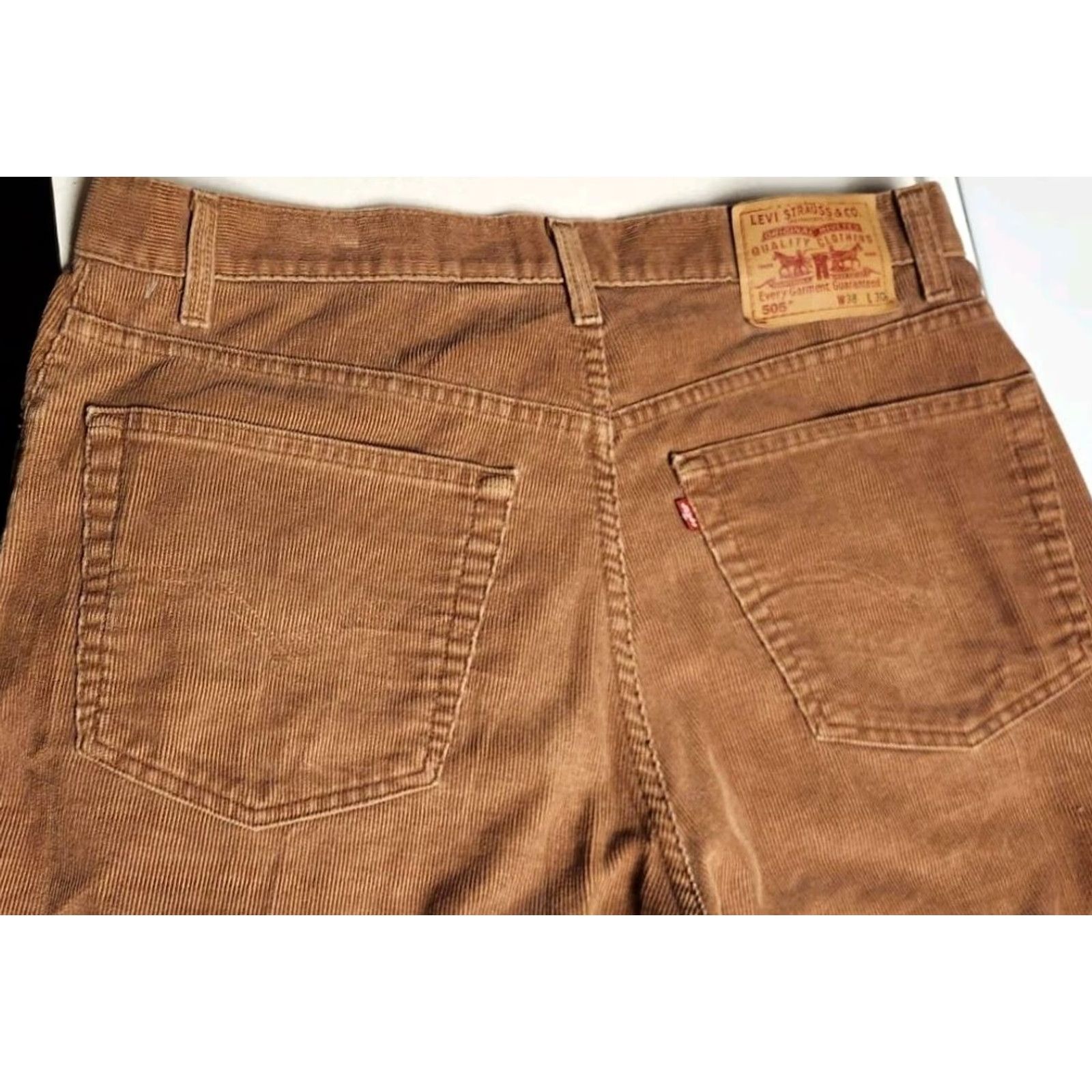 Levi's VINTAGE Levi's 505 Pants Men Brown Corduroy Regular Straight Leg 38x30 (36x30) Size US 38 / EU 54 - 7 Thumbnail