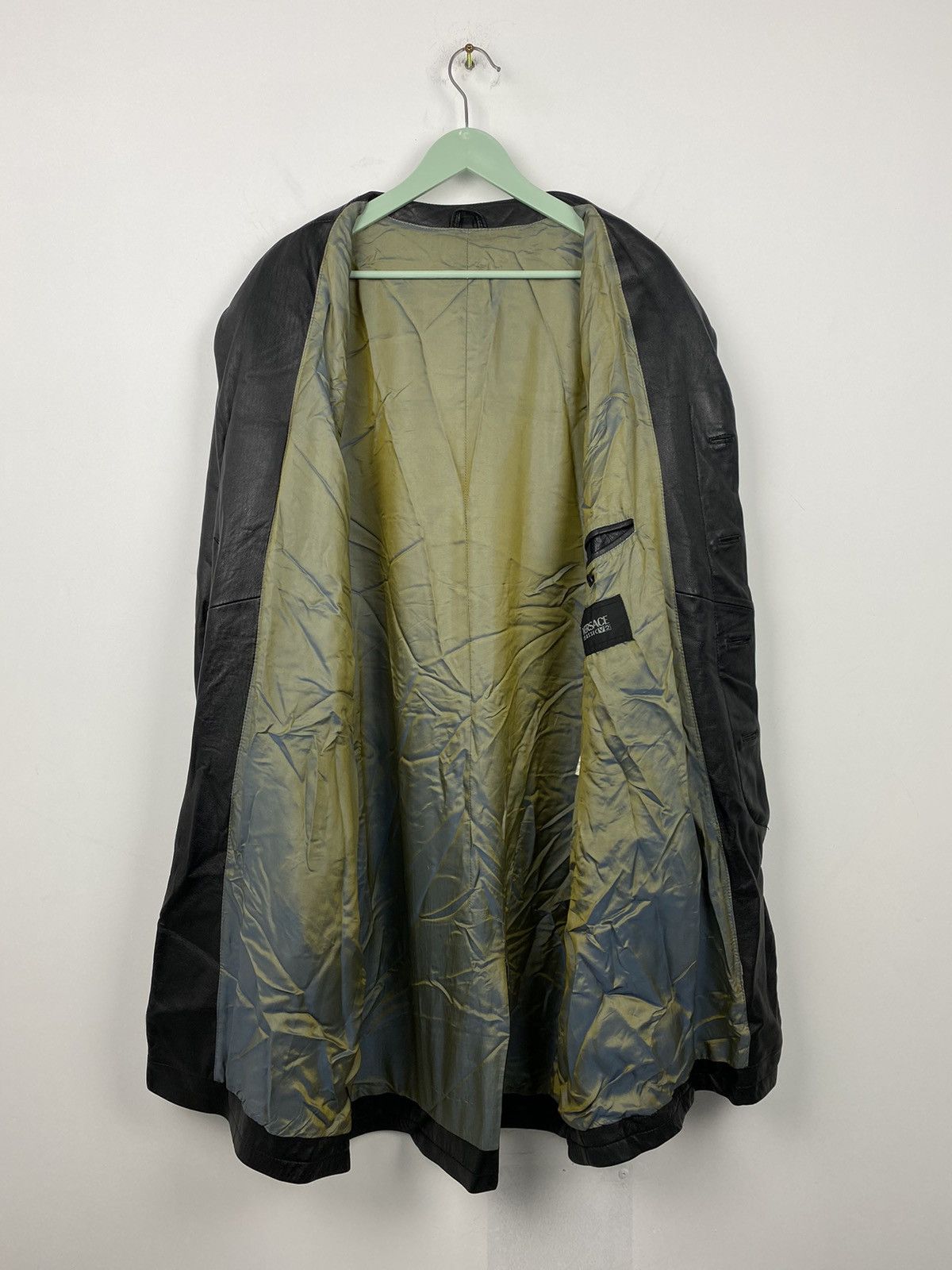 Versace Vintage Versace Classic V2 Leather Coat Jacket Prada Size US XL / EU 56 / 4 - 10 Thumbnail