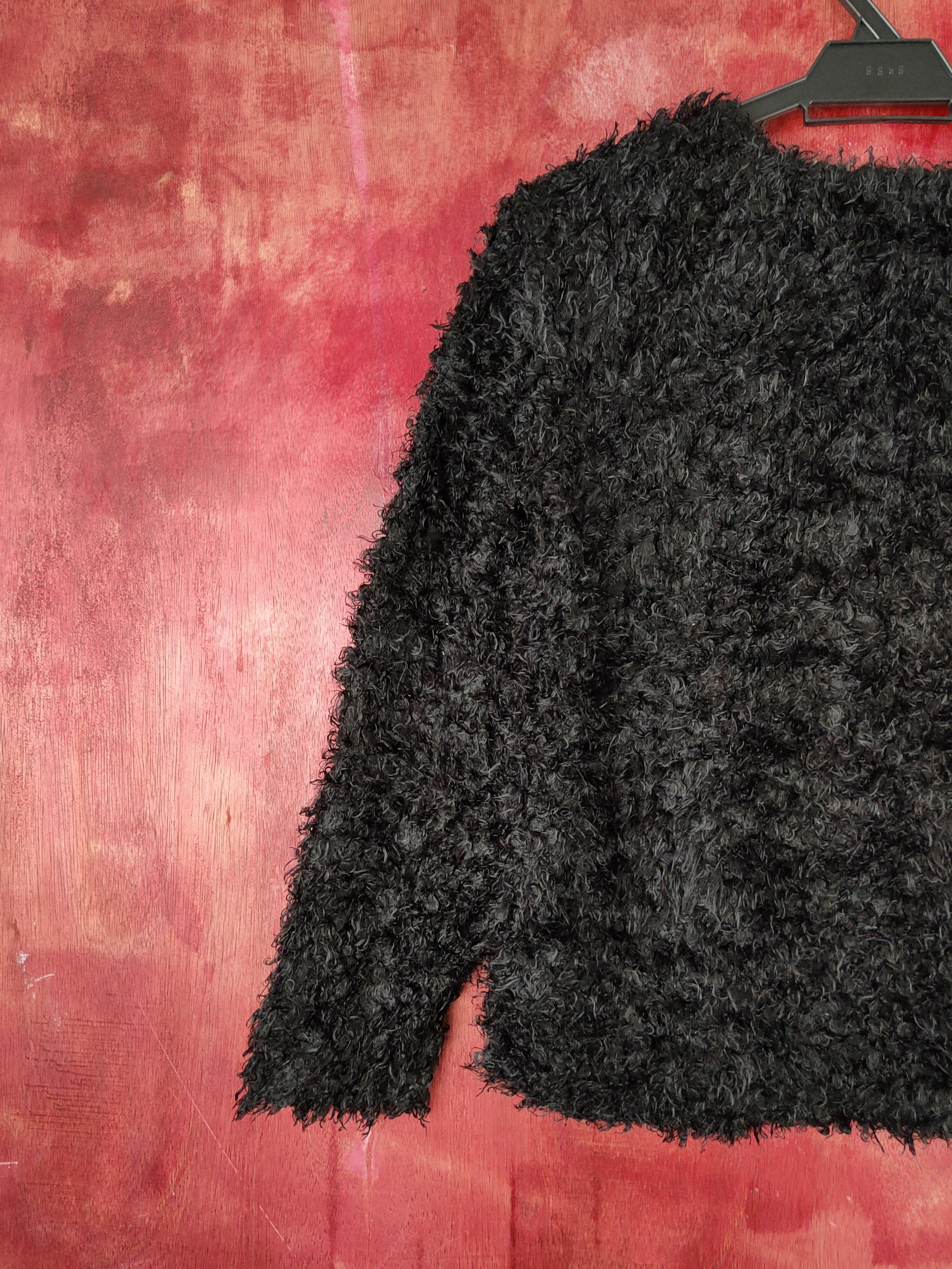 Homespun Knitwear Sureve Black Shag Shaggy Fur Mohair Knitwear #S181885 Size M / US 6-8 / IT 42-44 - 8 Thumbnail
