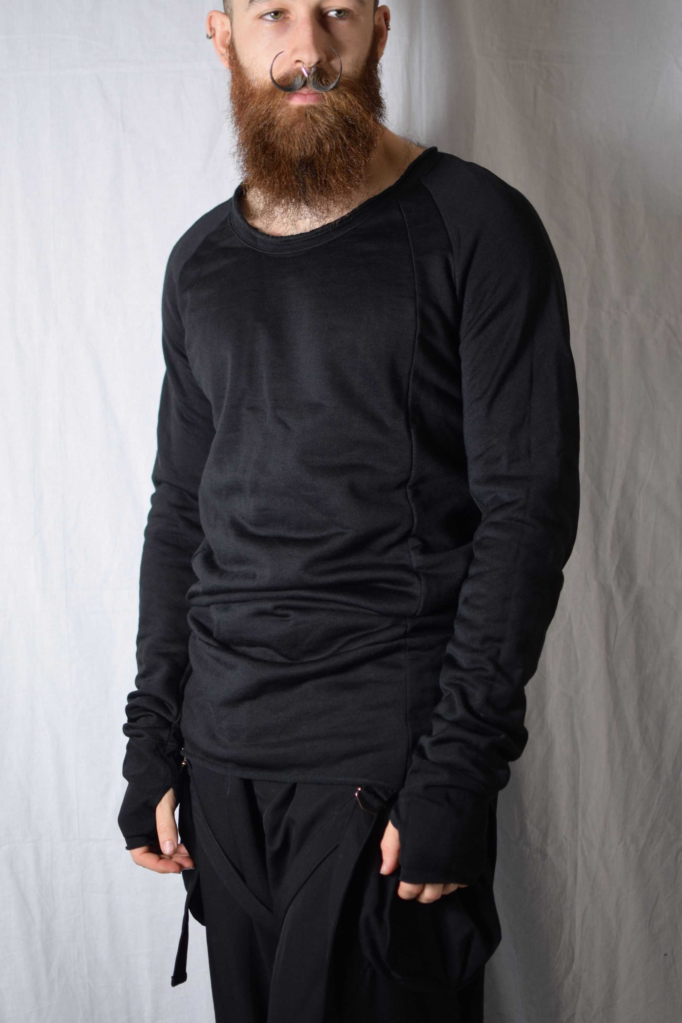 image of Ma_Julius Aw14 Longsleeve Top - 480Cum2 in Black, Men's (Size Medium)