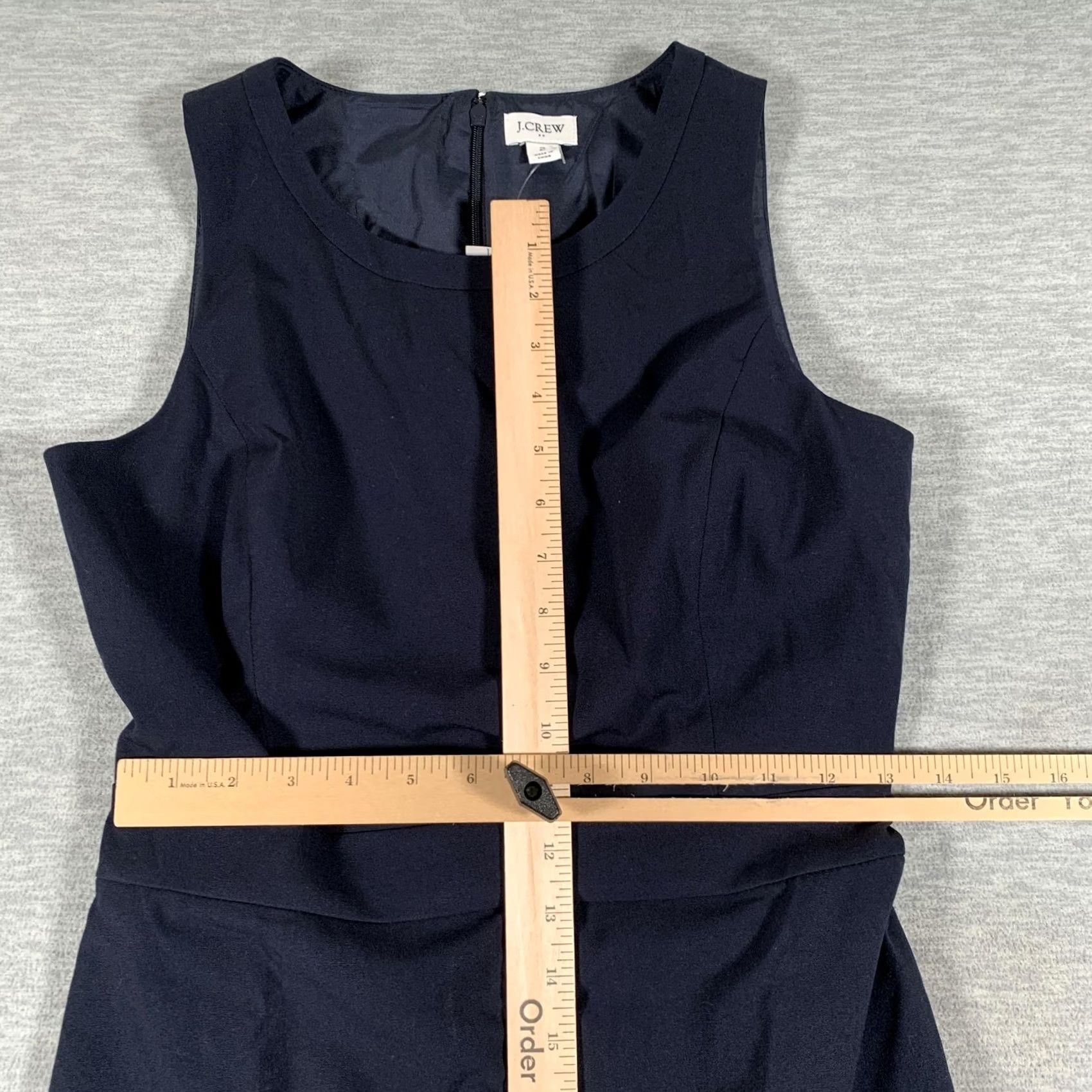 J.Crew J.CREW Dress Womens 2 Navy Sleeveless Sheath Knee Length Work Office Career Boatneck? Size XS / US 0-2 / IT 36-38 - 4 Thumbnail