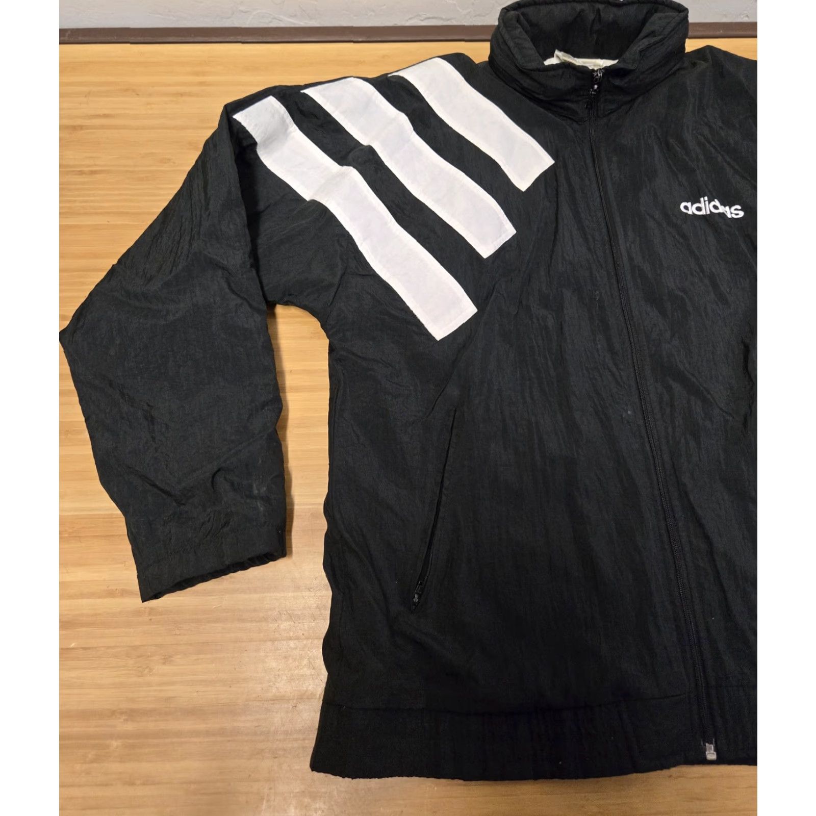 Adidas VINTAGE adidas Jacket Mens Large Black White Trefoil Windbreaker Track 90s Taiwan Size US L / EU 52-54 / 3 - 3 Thumbnail