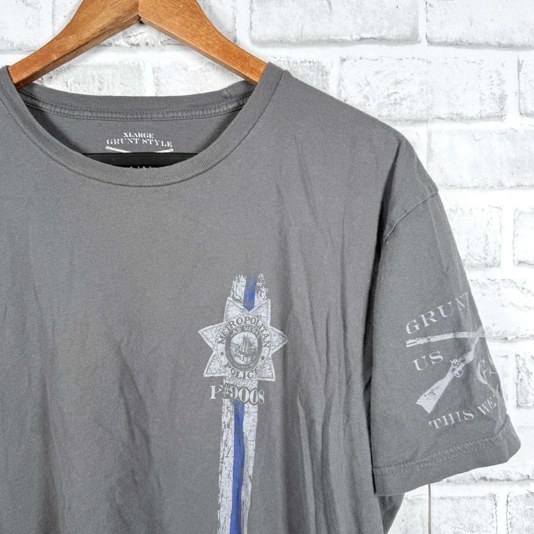 Vintage Grunt Style Gray 100% Cotton Graphic Tee Mens Size XL Size US XL / EU 56 / 4 - 3 Thumbnail