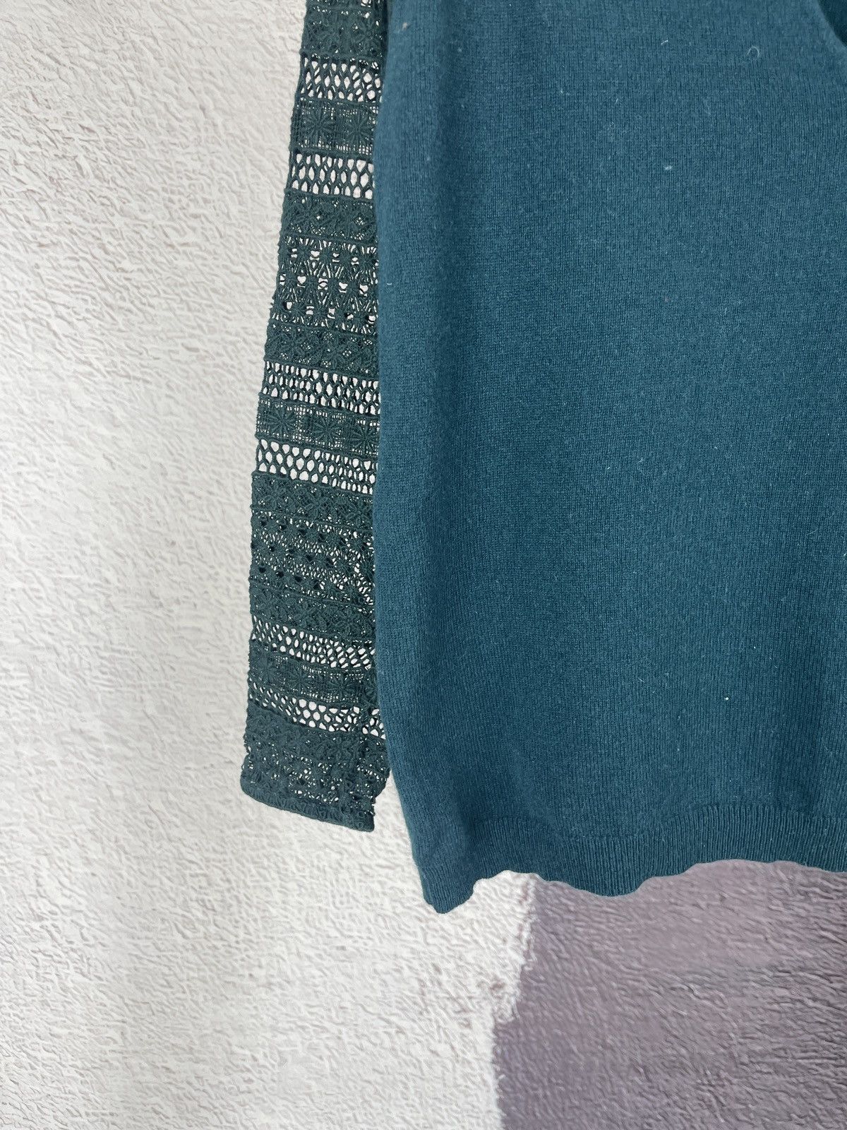 Sezane Sezane Sweater blue Green Lace Sleeves Wool Cashmere V-neck Size S / US 4 / IT 40 - 5 Thumbnail