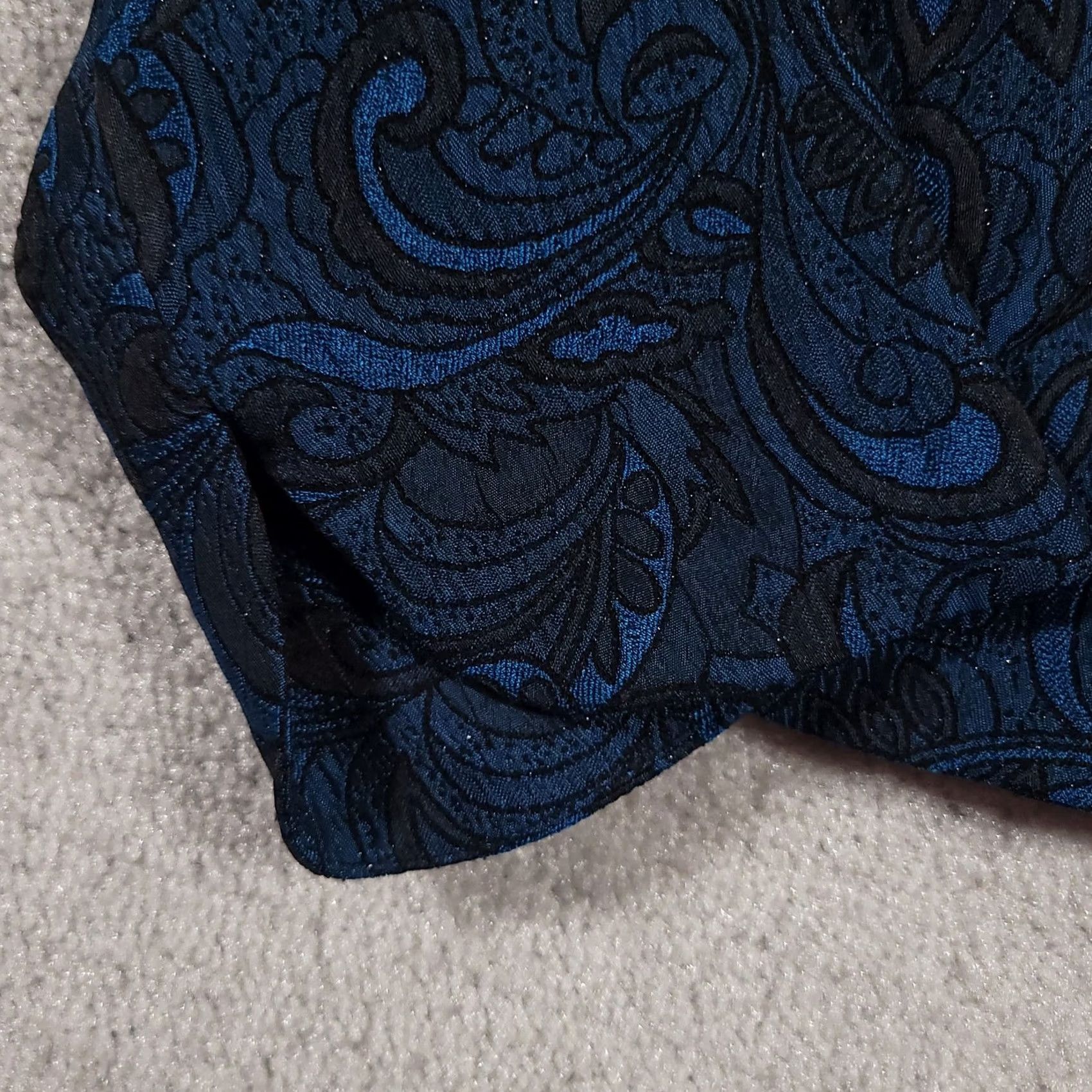 Vintage VINTAGE Studio I Blazer Womens 16P Paisley Brocade Button Up Velvet Trim Jacket Size XXL / US 16-18 / IT 52-54 - 7 Thumbnail