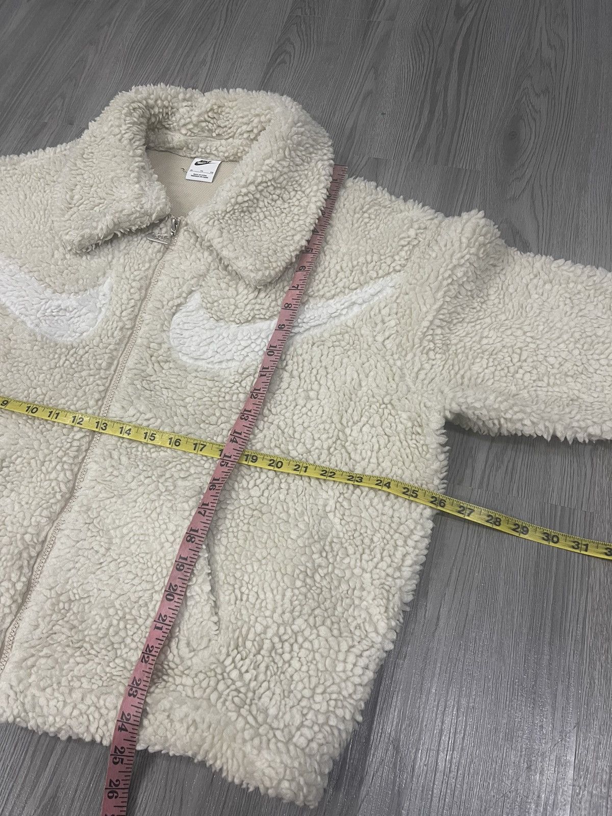 Nike Sherpa Chest Swoosh Cropped Jacket Size XL / US 12-14 / IT 48-50 - 13 Thumbnail