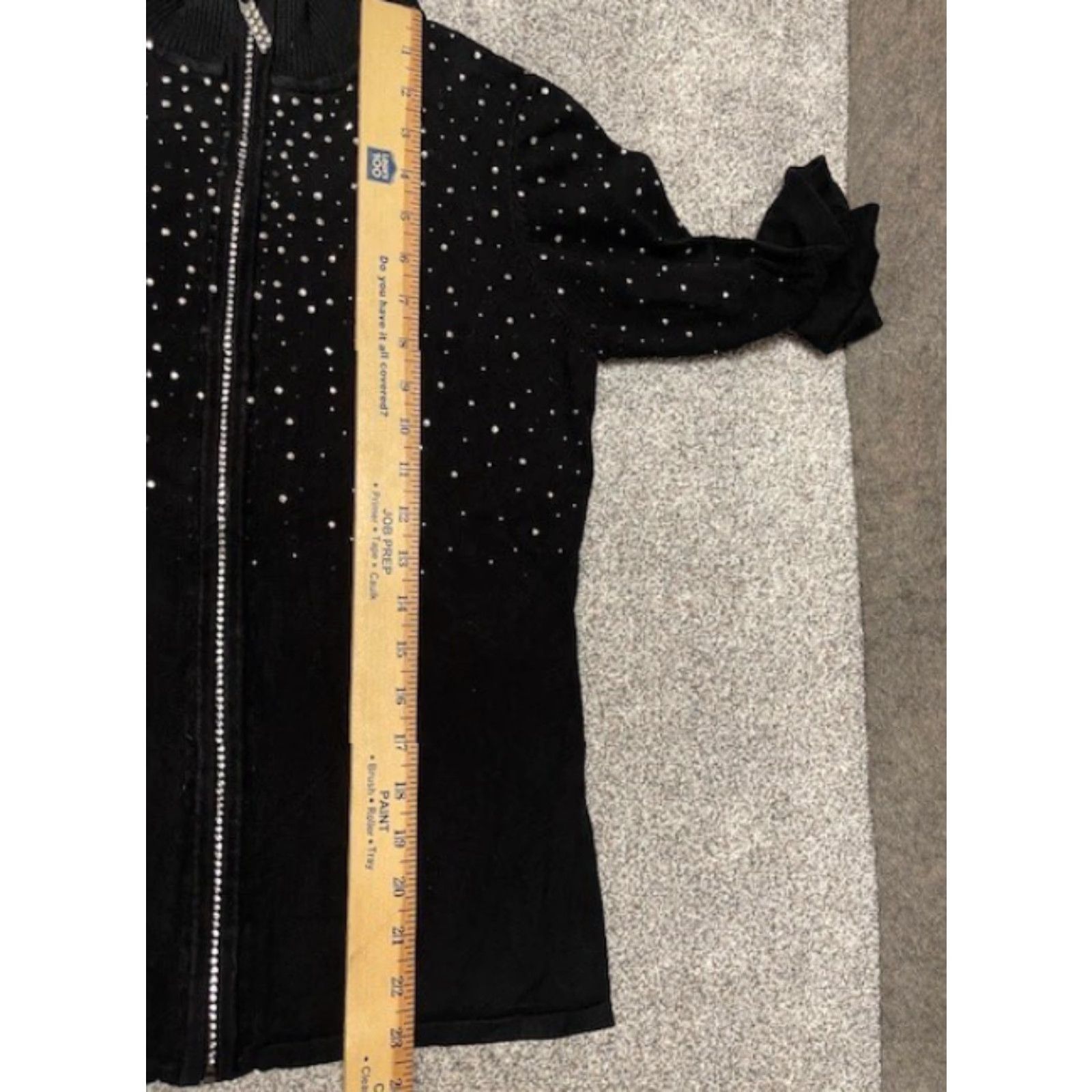 Vintage Fontana Jacket Womens M Rhinestones Zipper Bejeweled Full Zip 90s Y2K Black Size M / US 6-8 / IT 42-44 - 6 Thumbnail