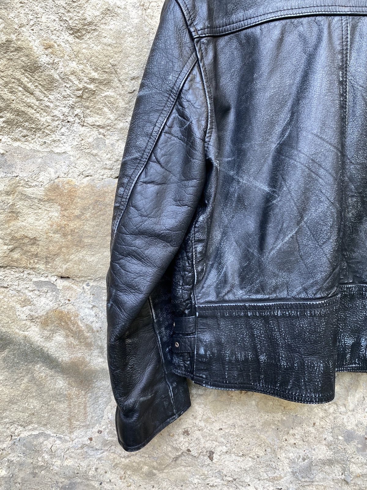 Vintage Vintage 80s Distressed Punk Lightning Leather Biker Jacket Size US L / EU 52-54 / 3 - 16 Thumbnail