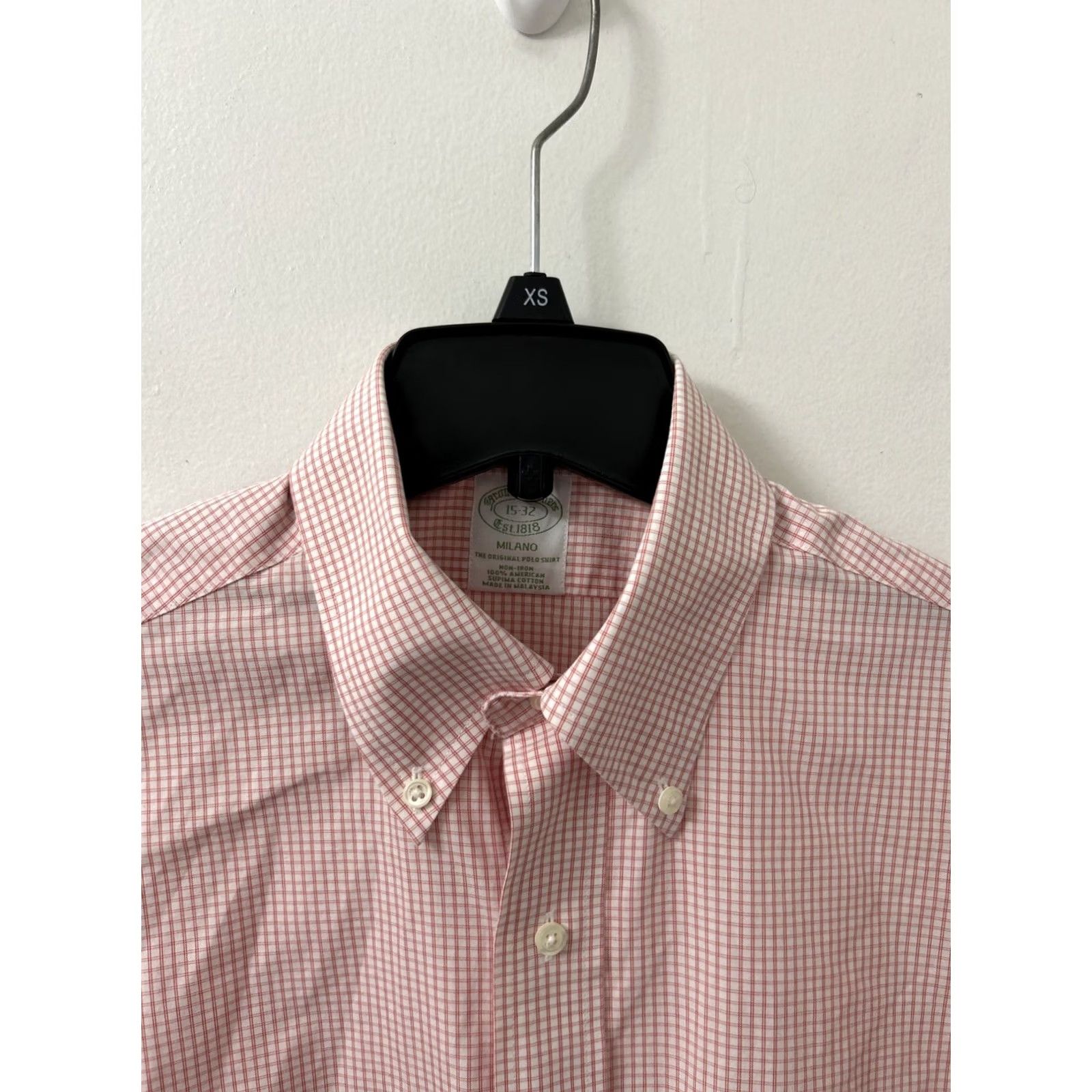 Brooks Brothers VINTAGE Brooks Brothers Original Polo Shirt Men 15 Pink Plaid Milano Non Iron L/S Button-Up Collared Shirt Mens Regular Pink Classics Classic Preppy Size US M / EU 48-50 / 2 - 5 Thumbnail