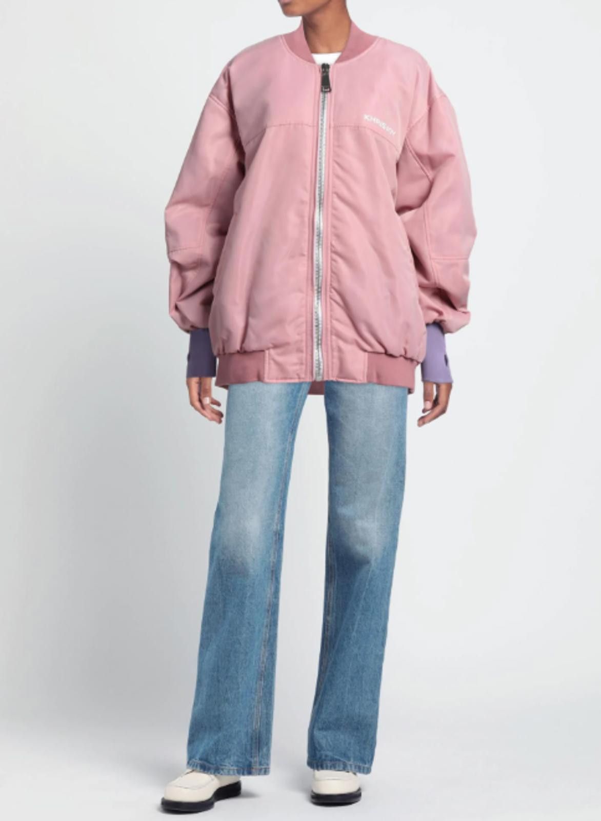 Khrisjoy Pink Khrisjoy logo-print bomber jacket Sz 1, Ret.$1299 Size M / US 6-8 / IT 42-44 - 2 Thumbnail