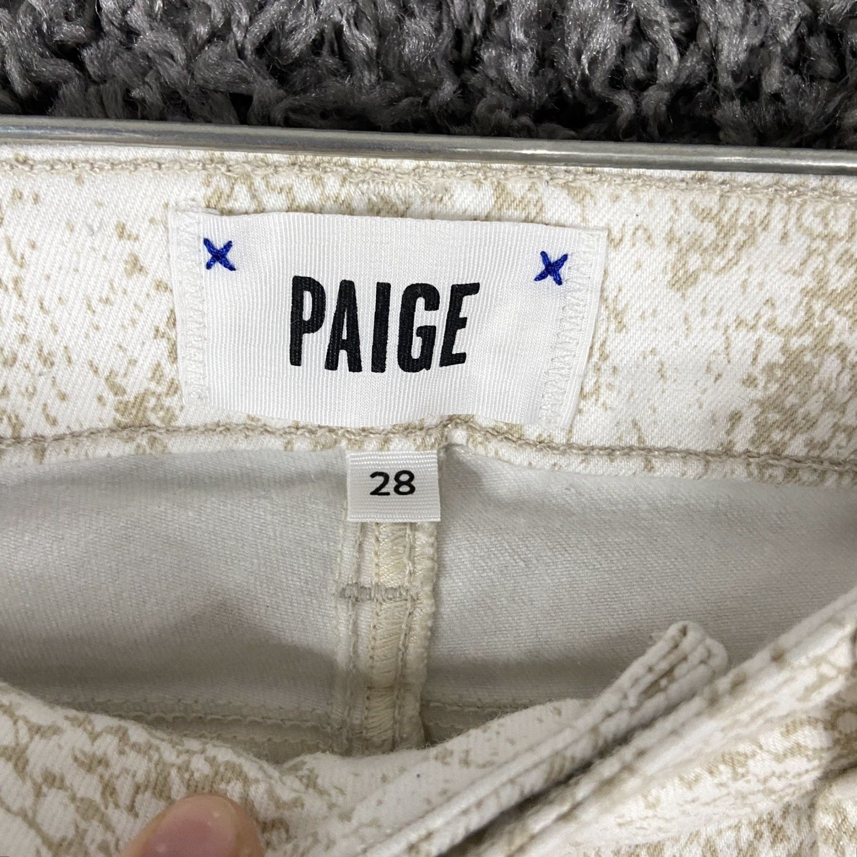 Paige Paige Hoxton Ankle Jeans Women’s 28 Beige Snake Print Size 28" / US 6 / IT 42 - 5 Thumbnail
