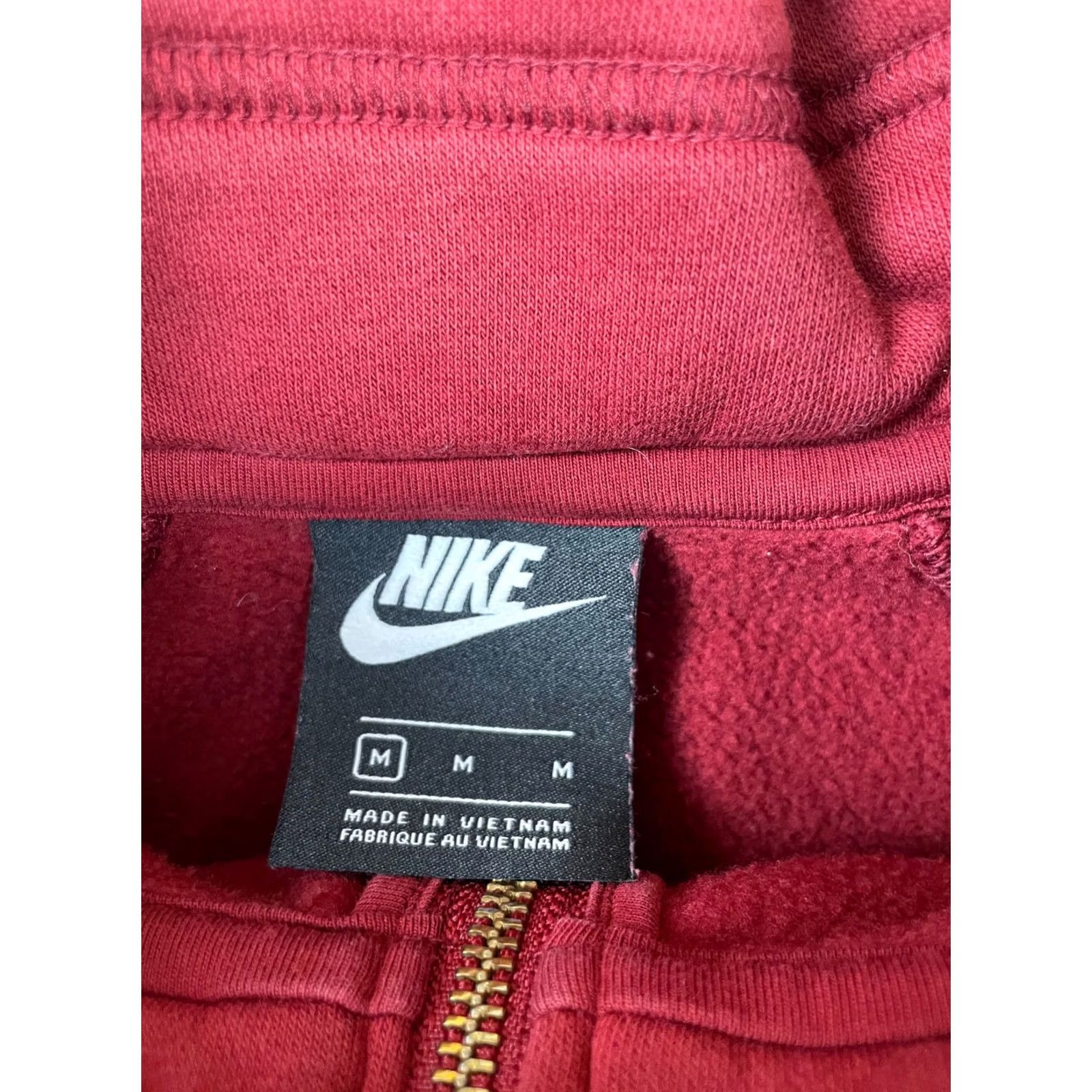 Nike Nike Sportswear Top Sweatshirt Womens Medium Shine Funnel Neck Half Zip Fleece BV4990-677 Red Long Sleeve Logo Pullover Size M / US 6-8 / IT 42-44 - 4 Thumbnail