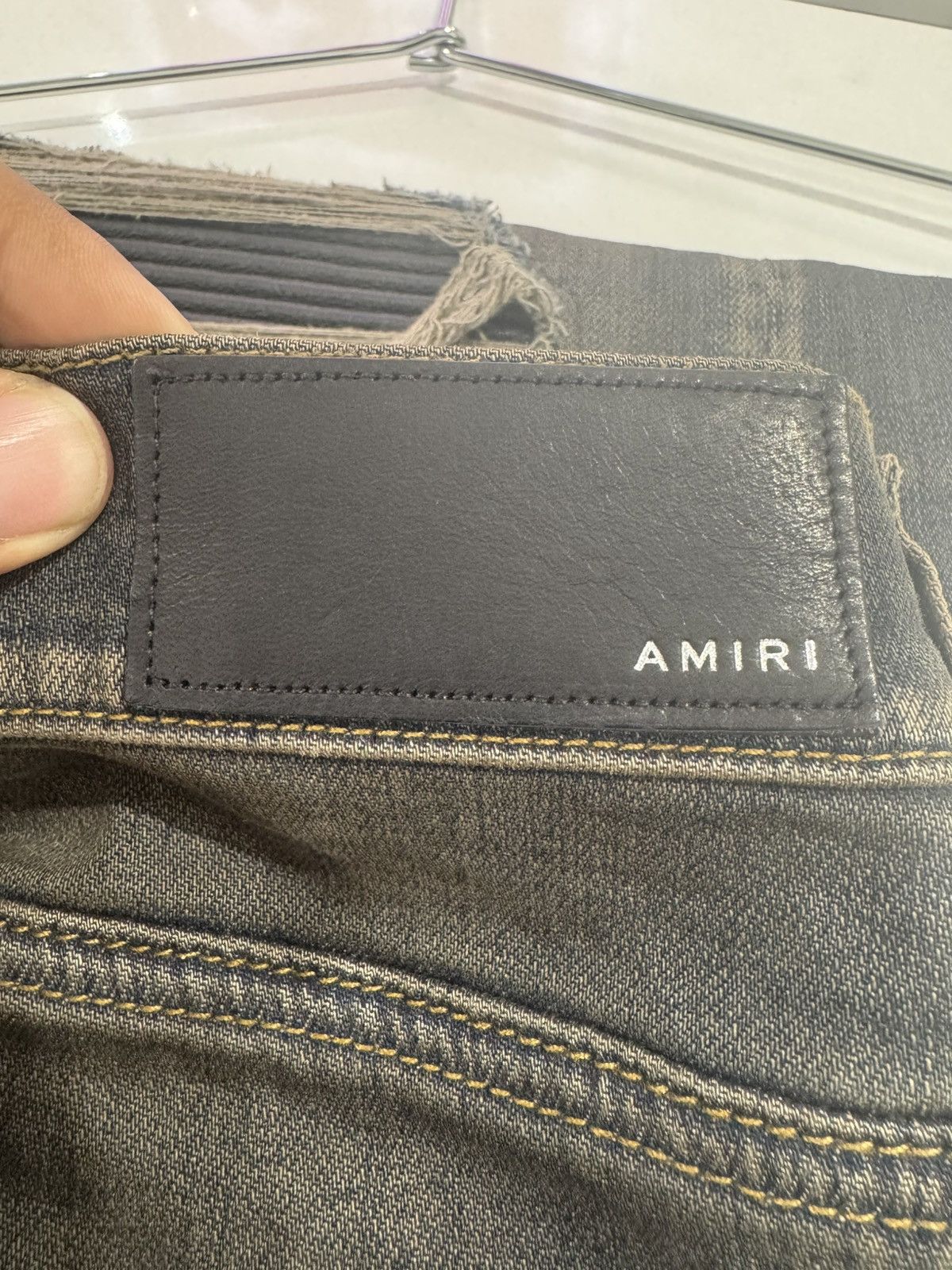 Amiri Amiri Dark Indigo & Black Patch Thrasher Jeans Size US 38 / EU 54 - 4 Thumbnail