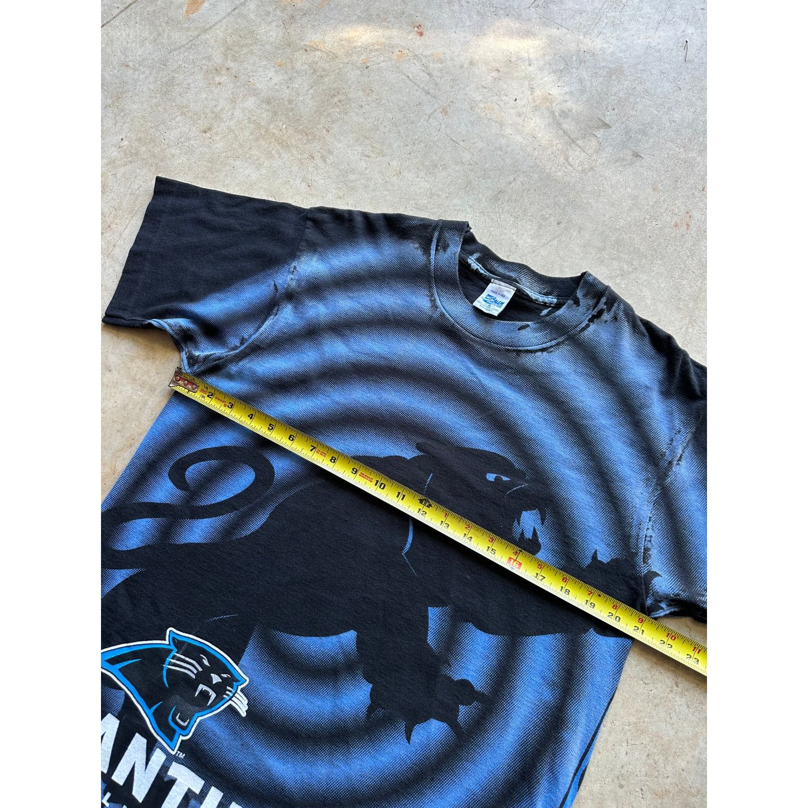 NFL × Salem Sportswear × Vintage Vintage Carolina Panthers 1993 Spiral All Over Print T-Shirt Size US M / EU 48-50 / 2 - 8 Thumbnail